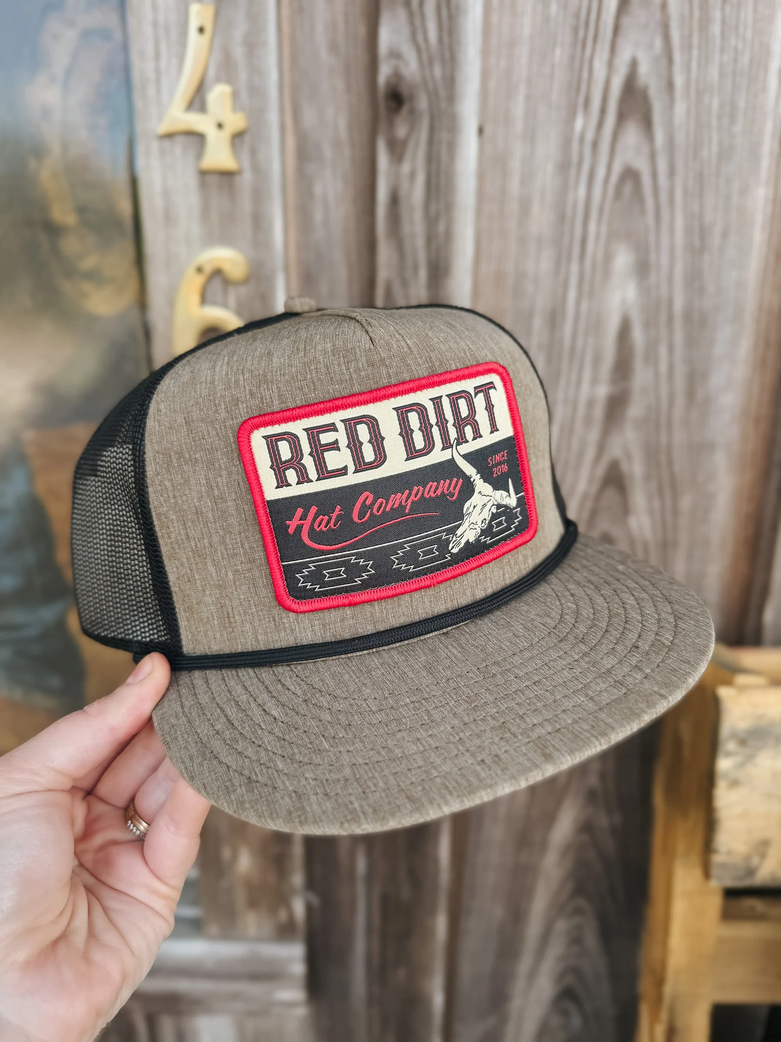 Red Dirt Hat Co. Bones Heather Tan/Black Cap - Image 4