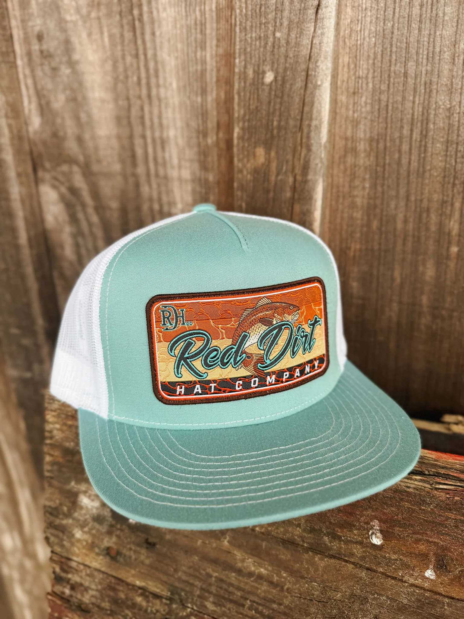 Men's Red Dirt Hat Co. Turquoise/White Cap - Image 2