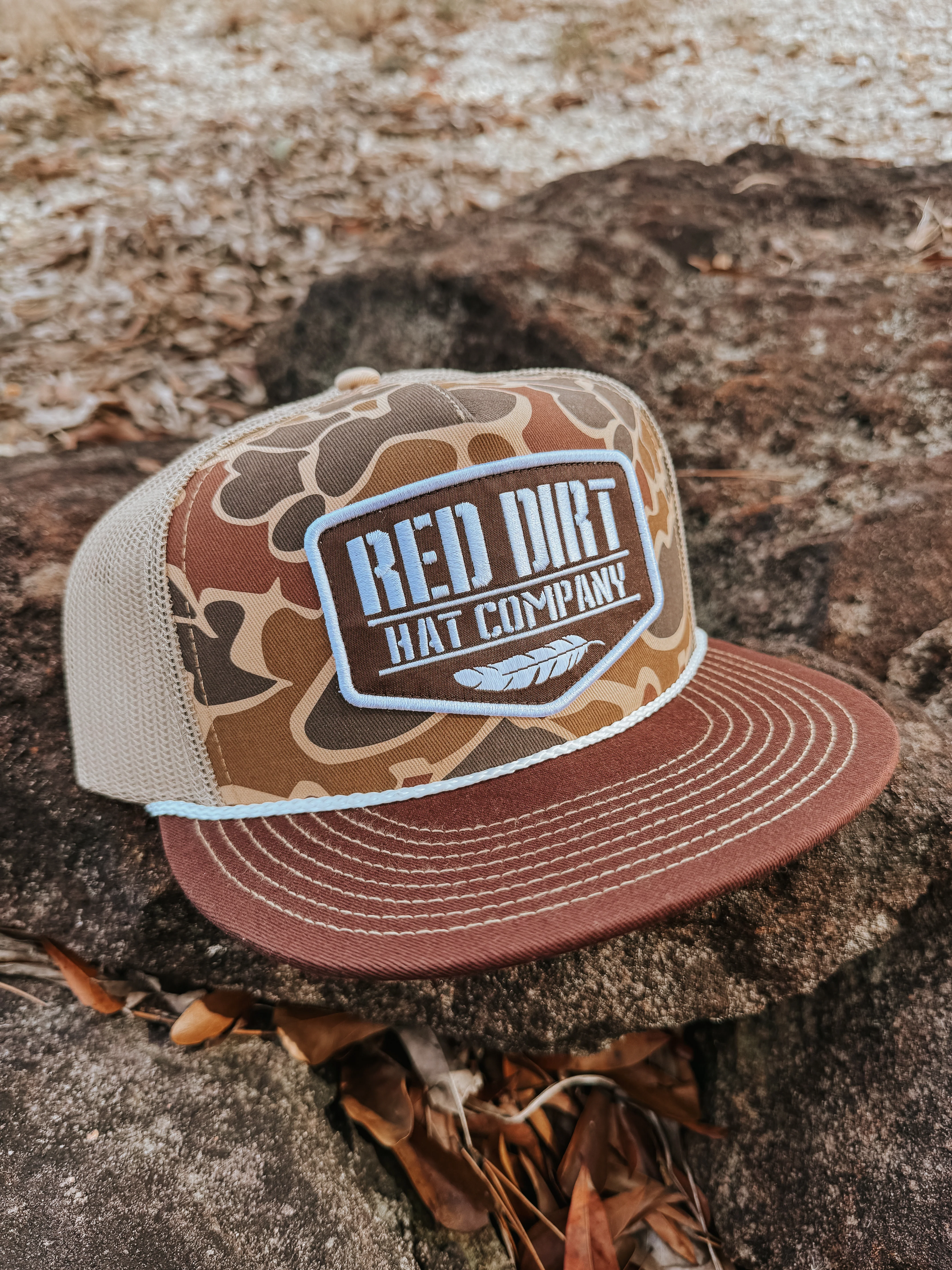 Red Dirt Hat Co. Old Skool Duck Camo/Tan Cap - Image 2
