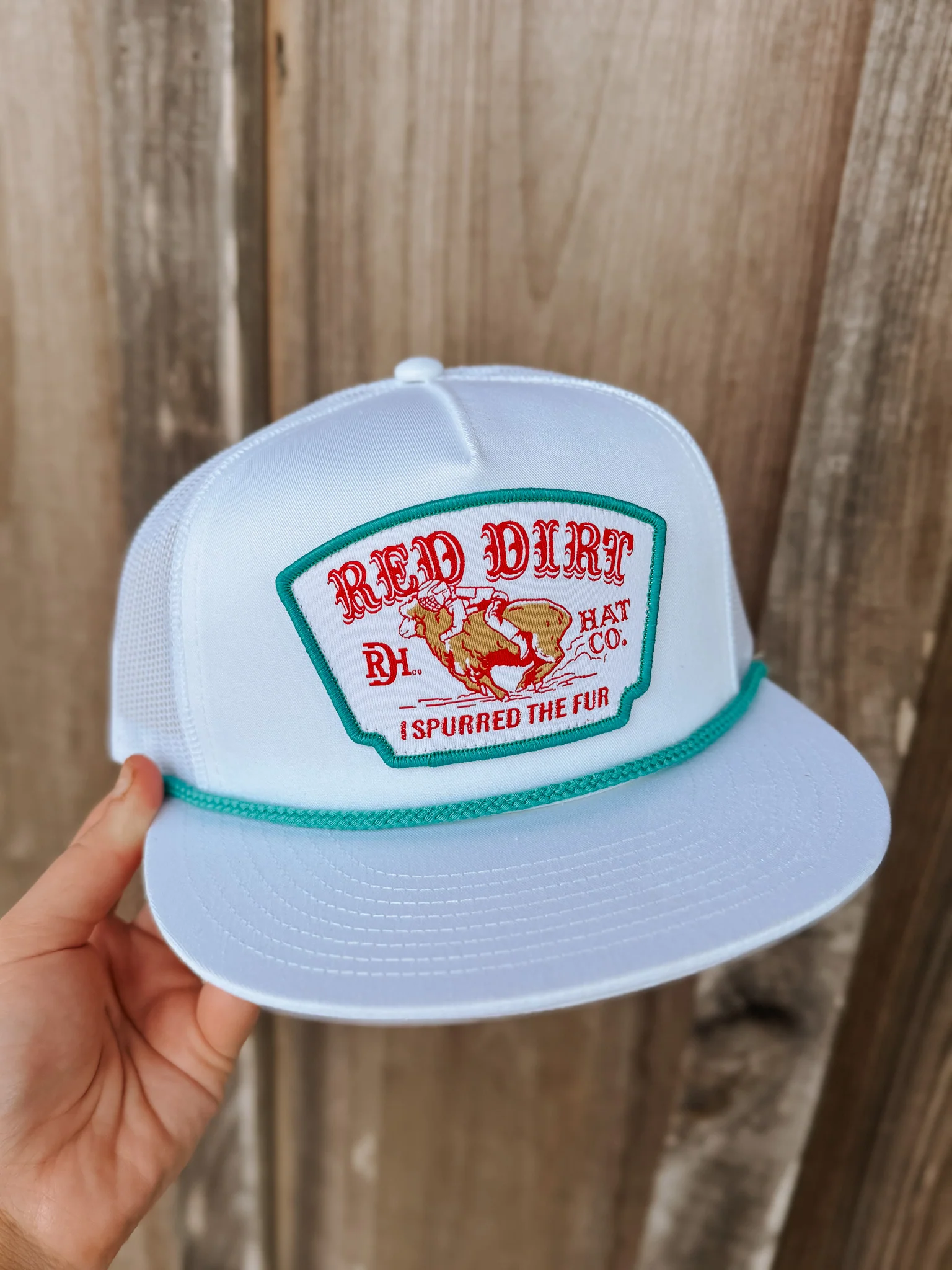 Youth Red Dirt Hat Co. Mutton Bustin' Cap in White - Image 2