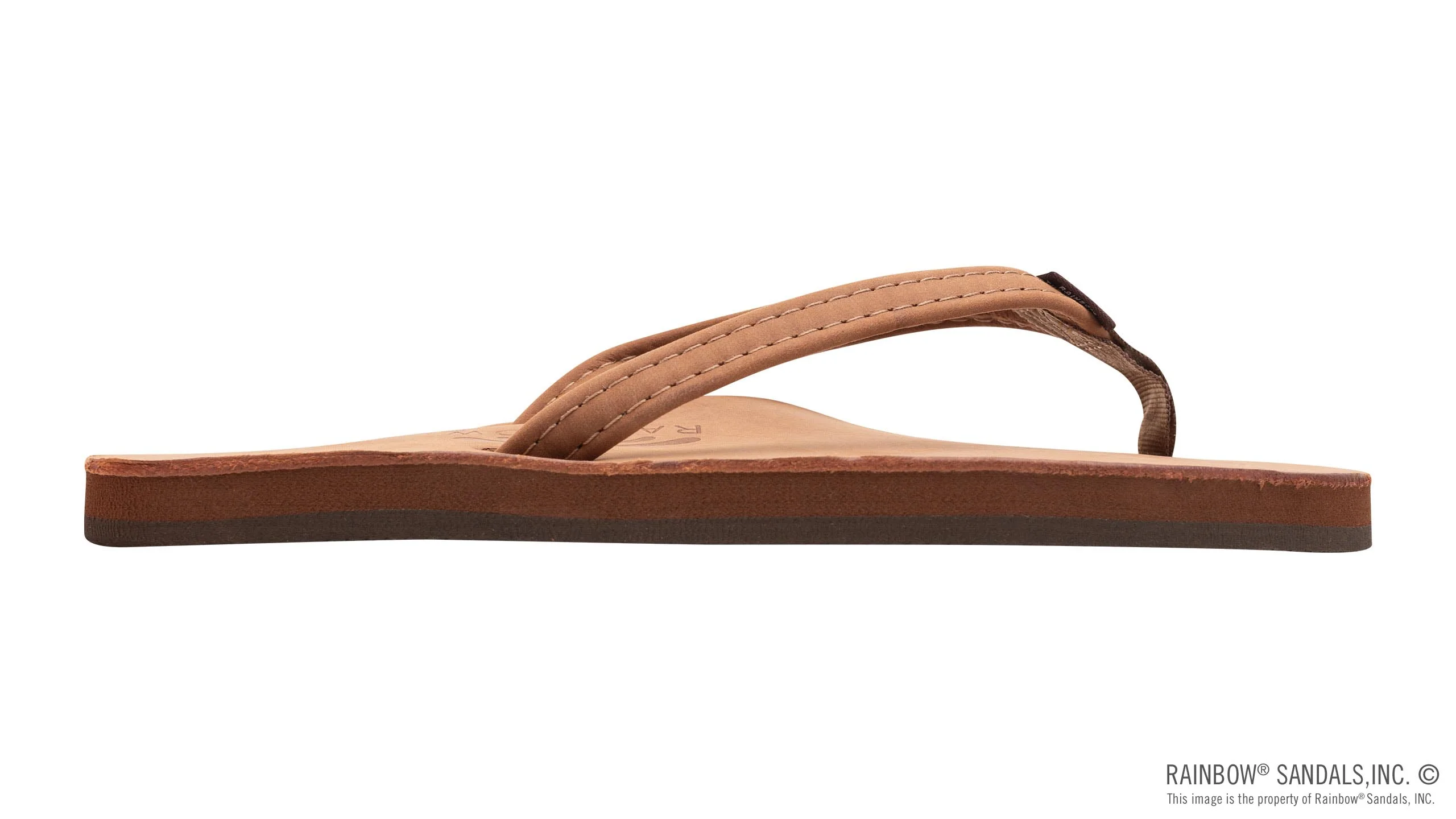Rainbow Sandals | Women's Single Layer Narrow Strap Premier Leather Sandal in Redwood - Image 4