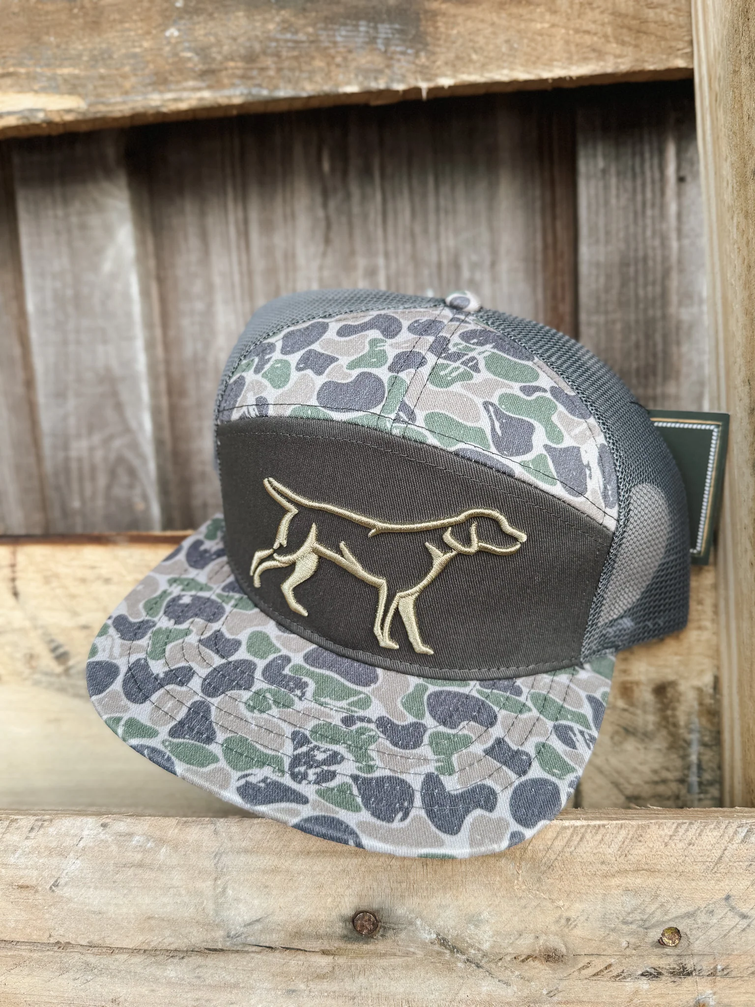Fieldstone Grey Backwoods Camo 7 Panel 3D Puff Cap - Image 3