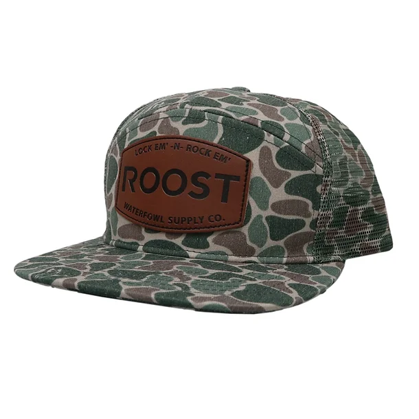 Roost 7 Panel Leather Camo Mesh Cap - Image 2