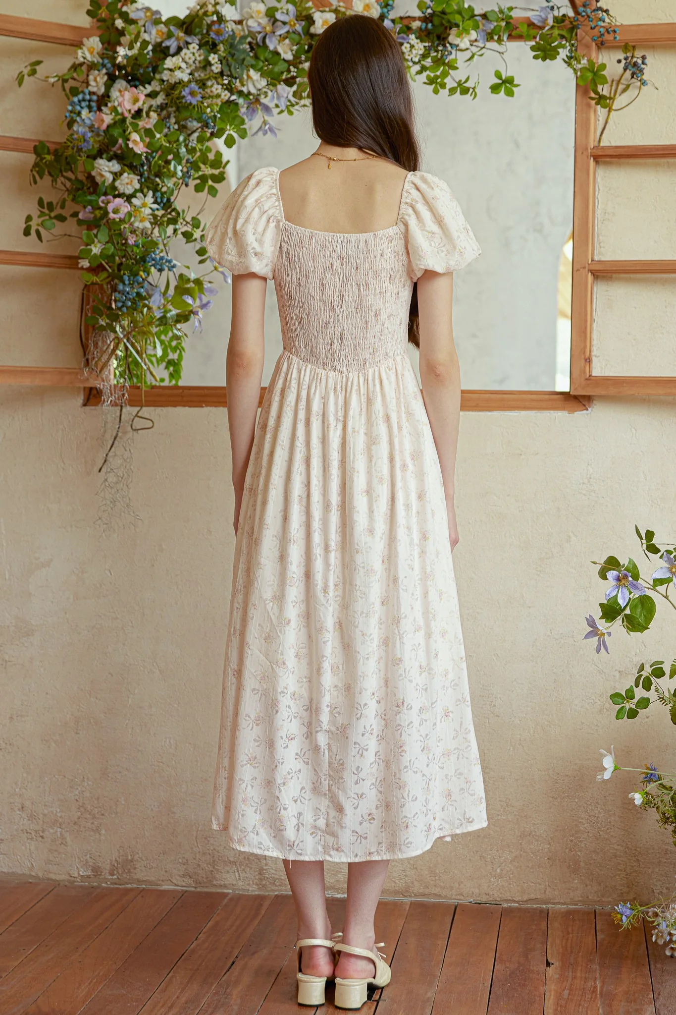 Vintage Charm Midi Dress in Blush - Image 10