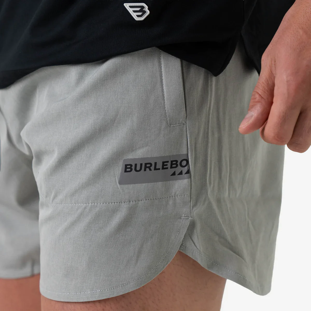 Burlebo Men's Training Short - Heather Light Grey - Image 5