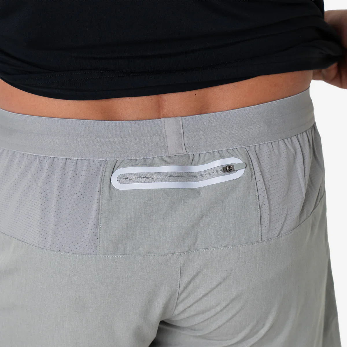 Burlebo Men's Training Short - Heather Light Grey - Image 7