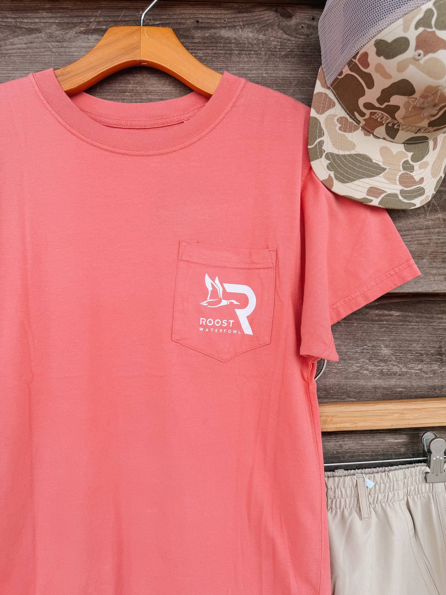 Roost Mallard Pitching T-Shirt in Watermelon - Image 5