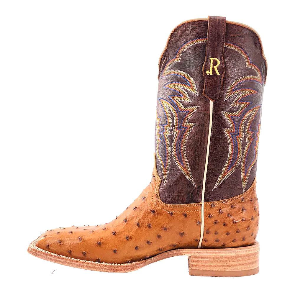 R. WATSON MEN'S ANTIQUE SADDLE FULL QUILL OSTRICH WESTERN BOOTS - Image 7