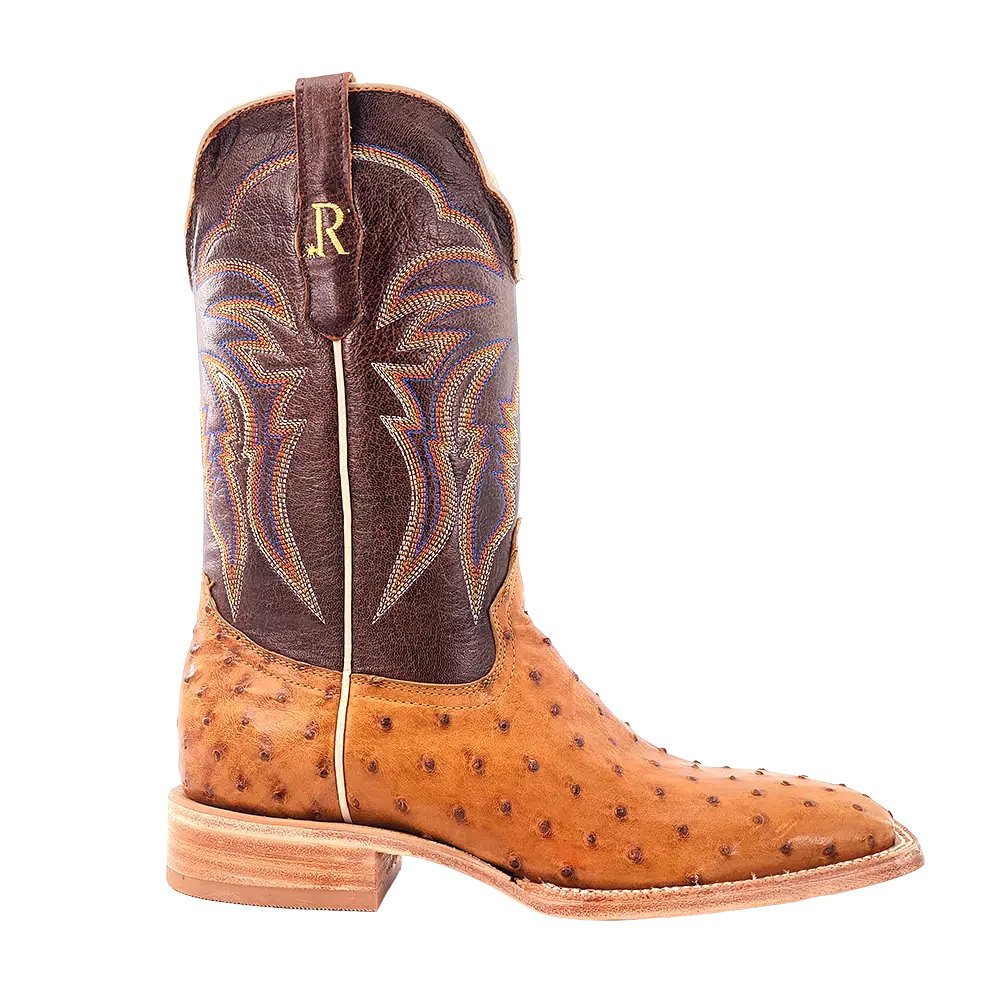 R. WATSON MEN'S ANTIQUE SADDLE FULL QUILL OSTRICH WESTERN BOOTS - Image 9