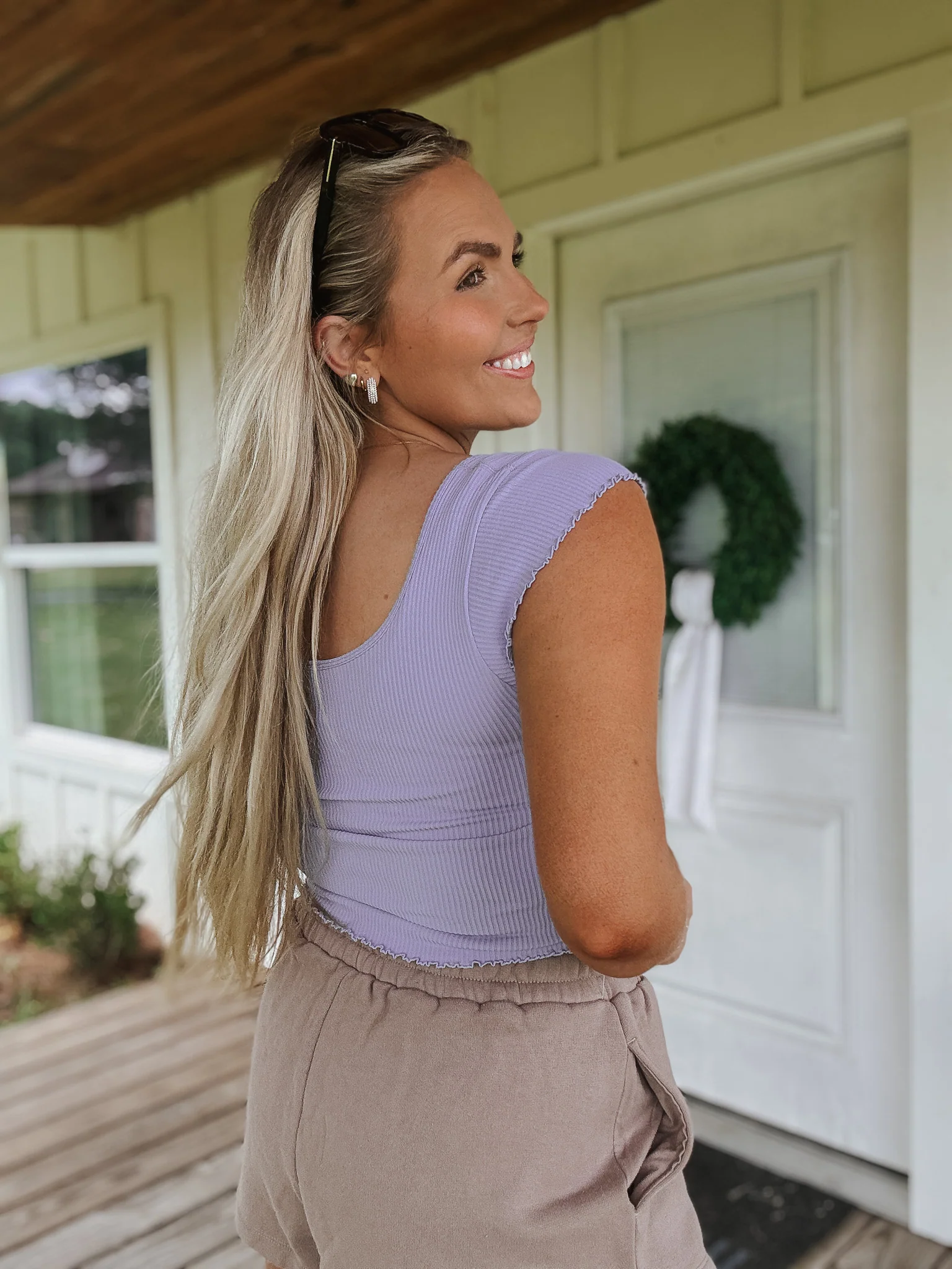 Forever Stylish Ribbed Top in Lilac - Image 3