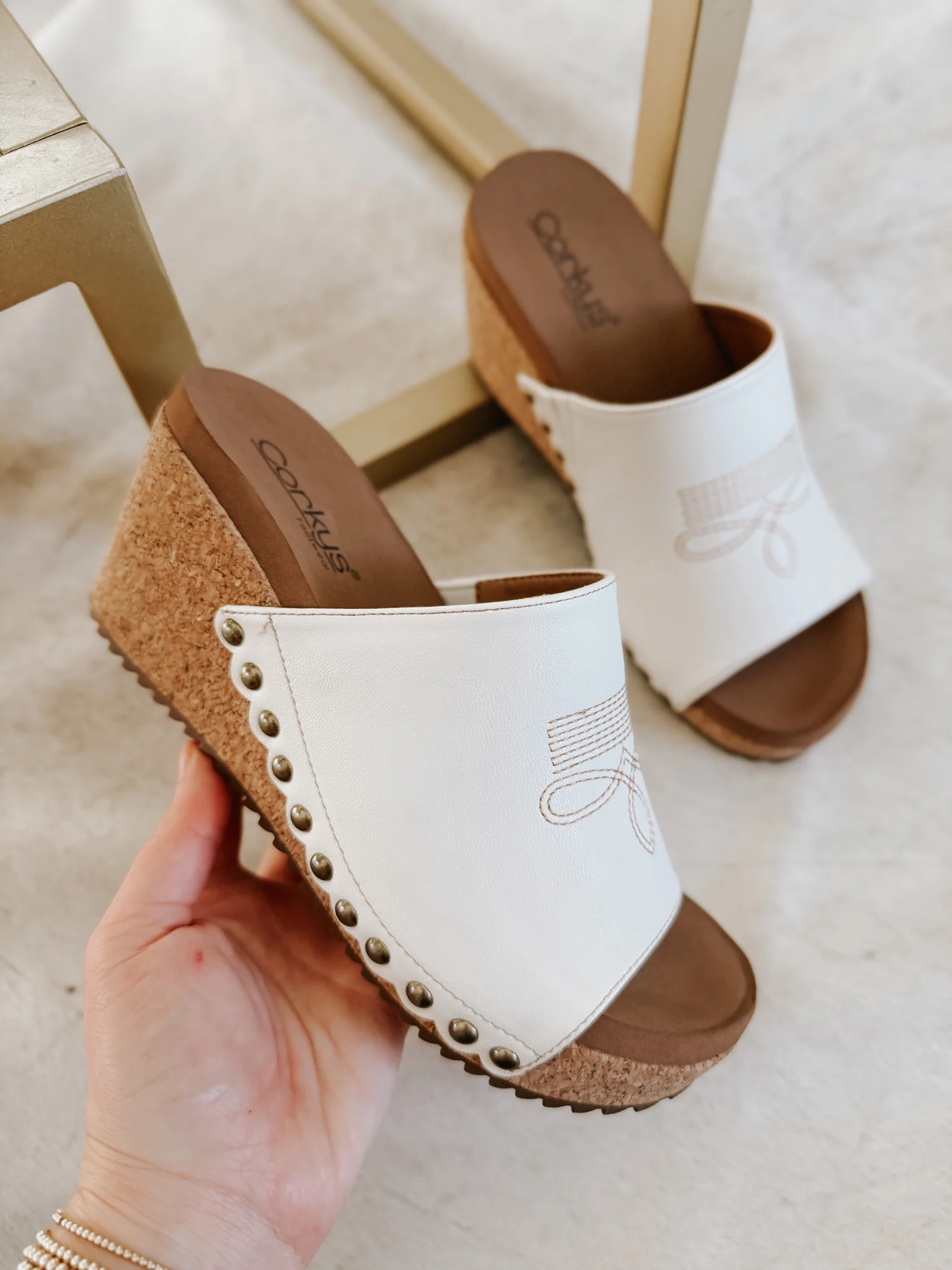 Saddle Up Wedge In Ivory - Image 2