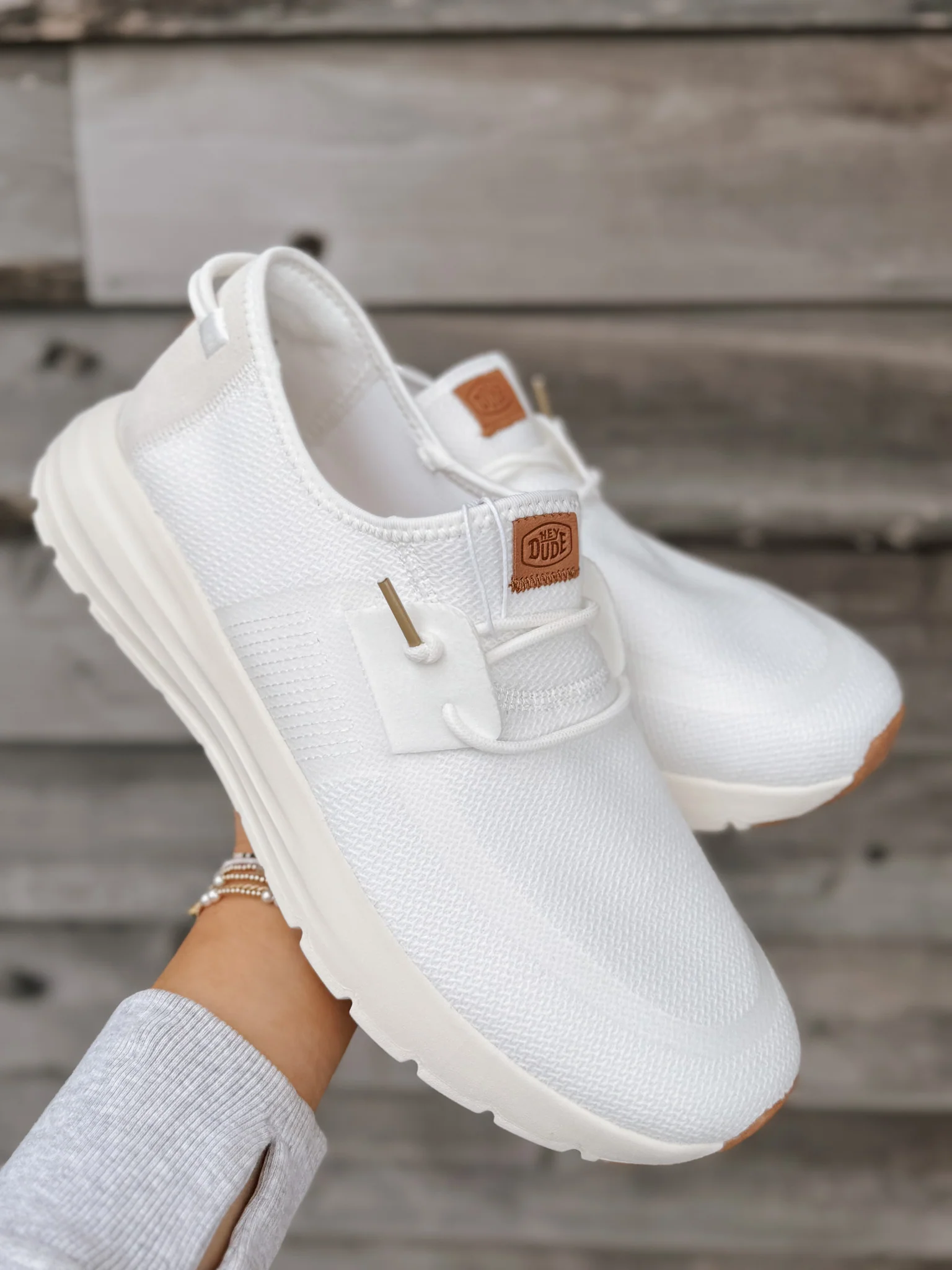 **tagged wrong**Men's Hey Dude Sirocco Neutrals White/White - Image 8