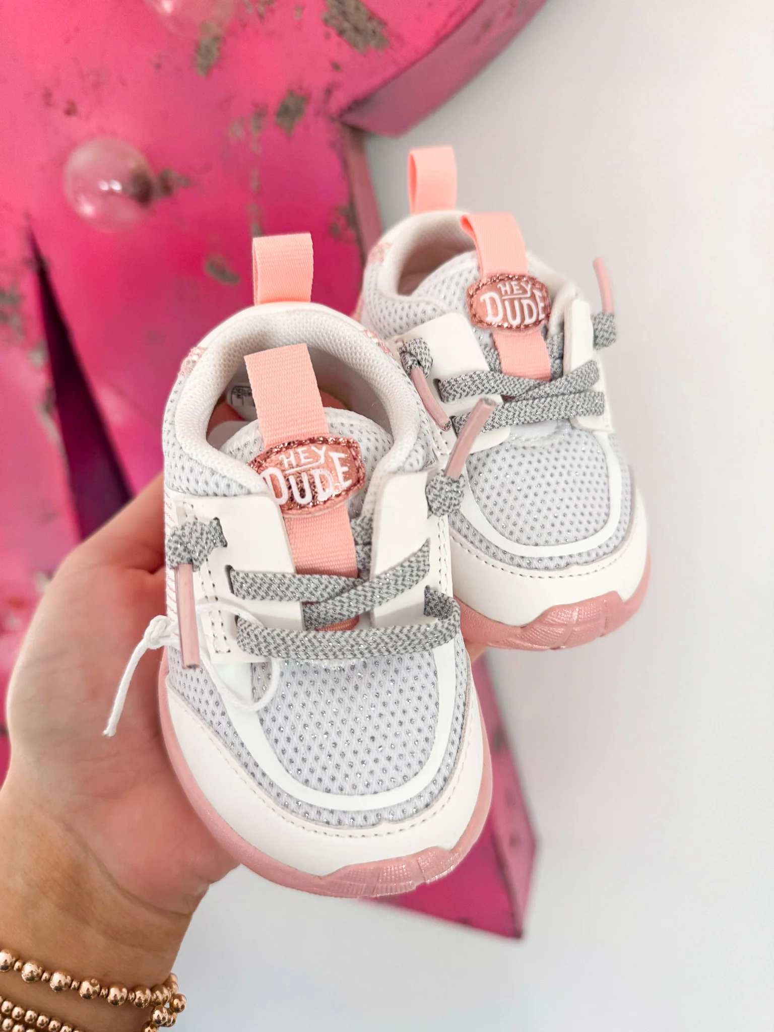 Toddler Hey Dude Sirocco Play Pastel Ombre in White/Pink - Image 12