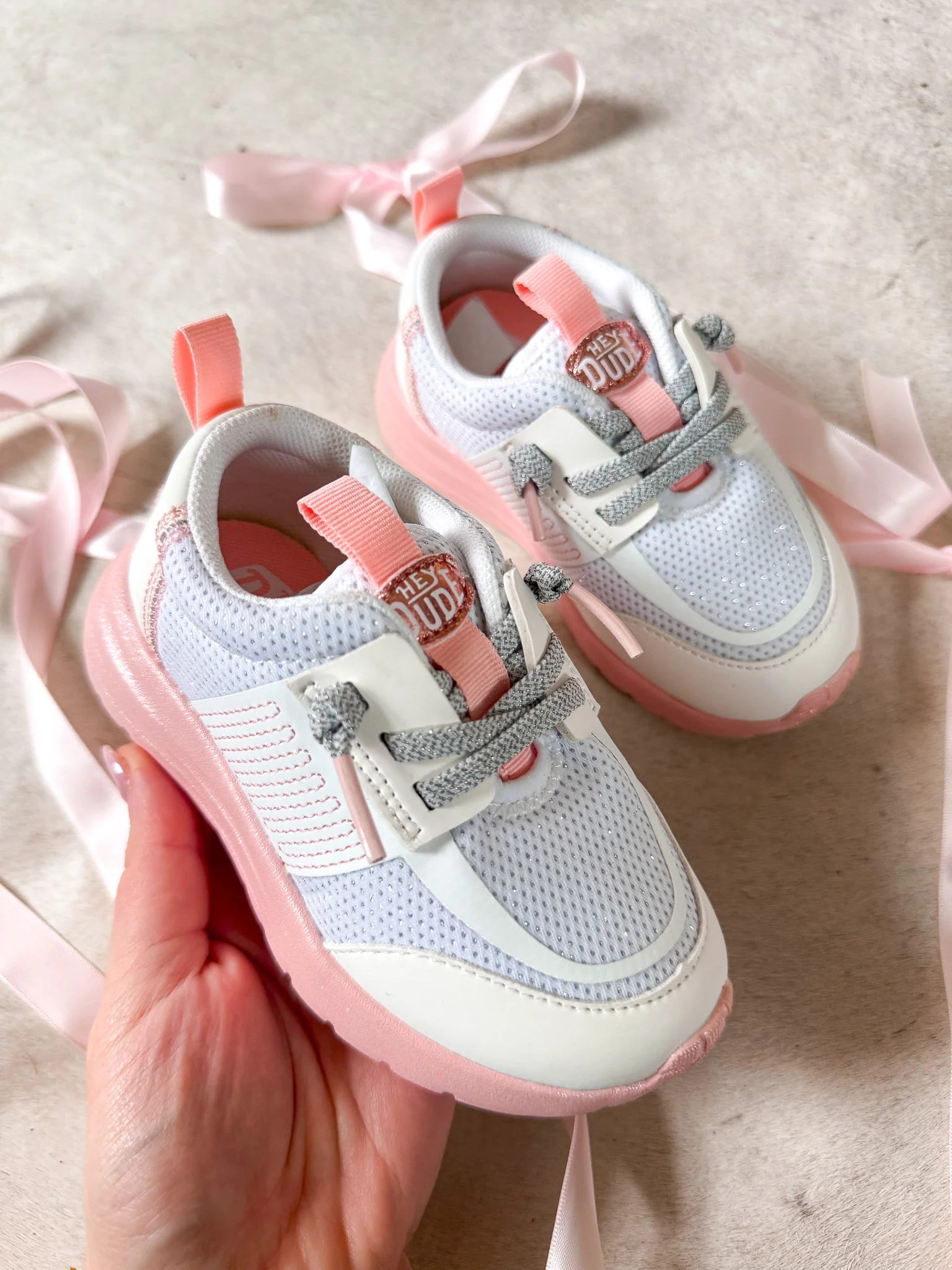 Youth Hey Dude Sirocco Play Pastel Ombre in White/Pink - Image 15