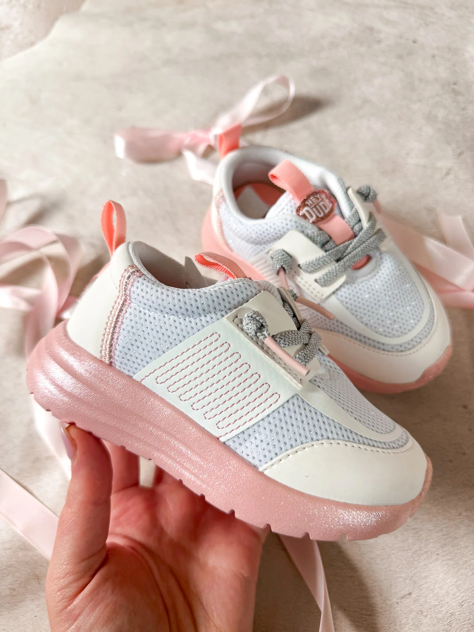Youth Hey Dude Sirocco Play Pastel Ombre in White/Pink - Image 16