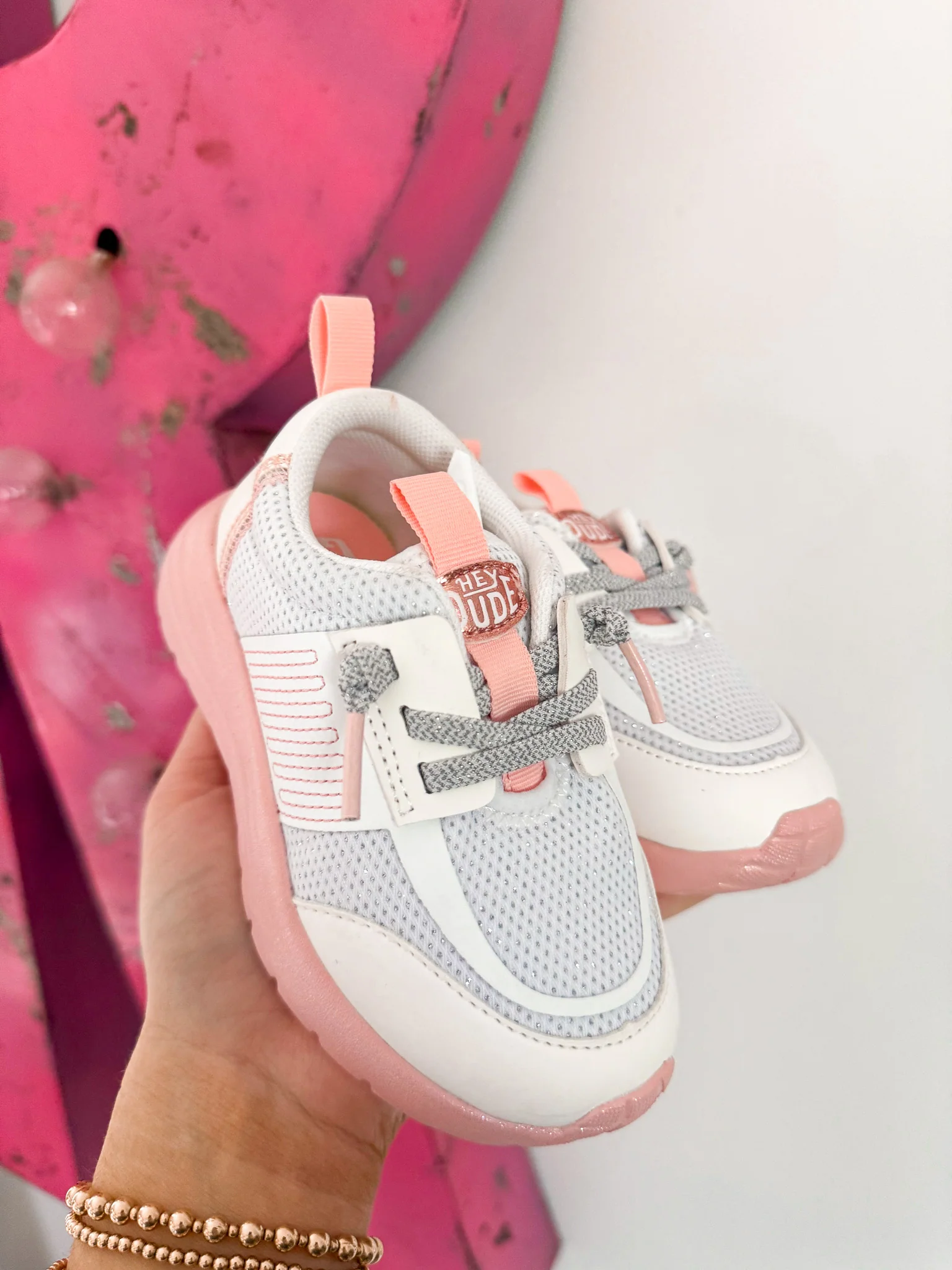 Youth Hey Dude Sirocco Play Pastel Ombre in White/Pink - Image 18