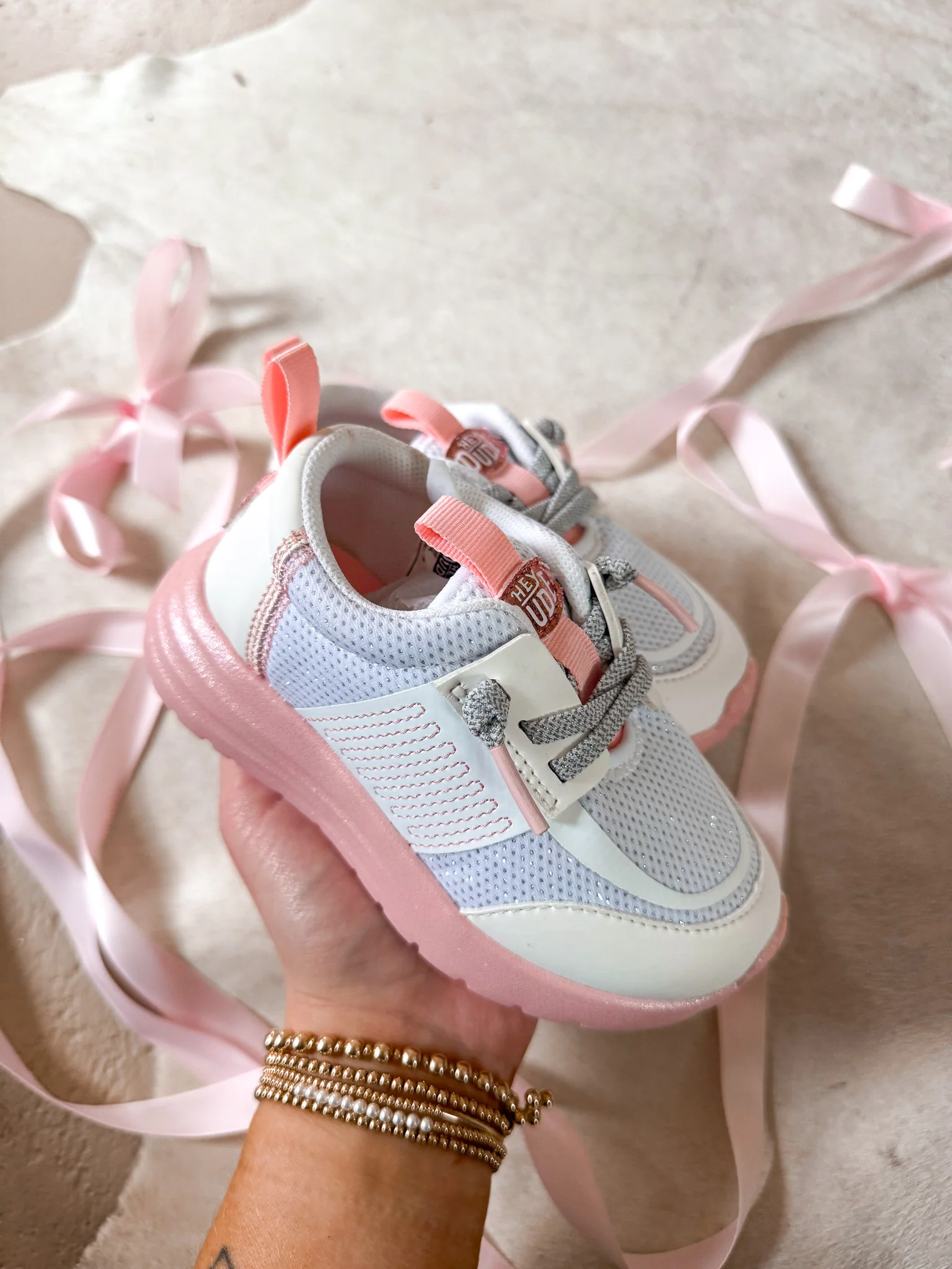 Youth Hey Dude Sirocco Play Pastel Ombre in White/Pink - Image 19