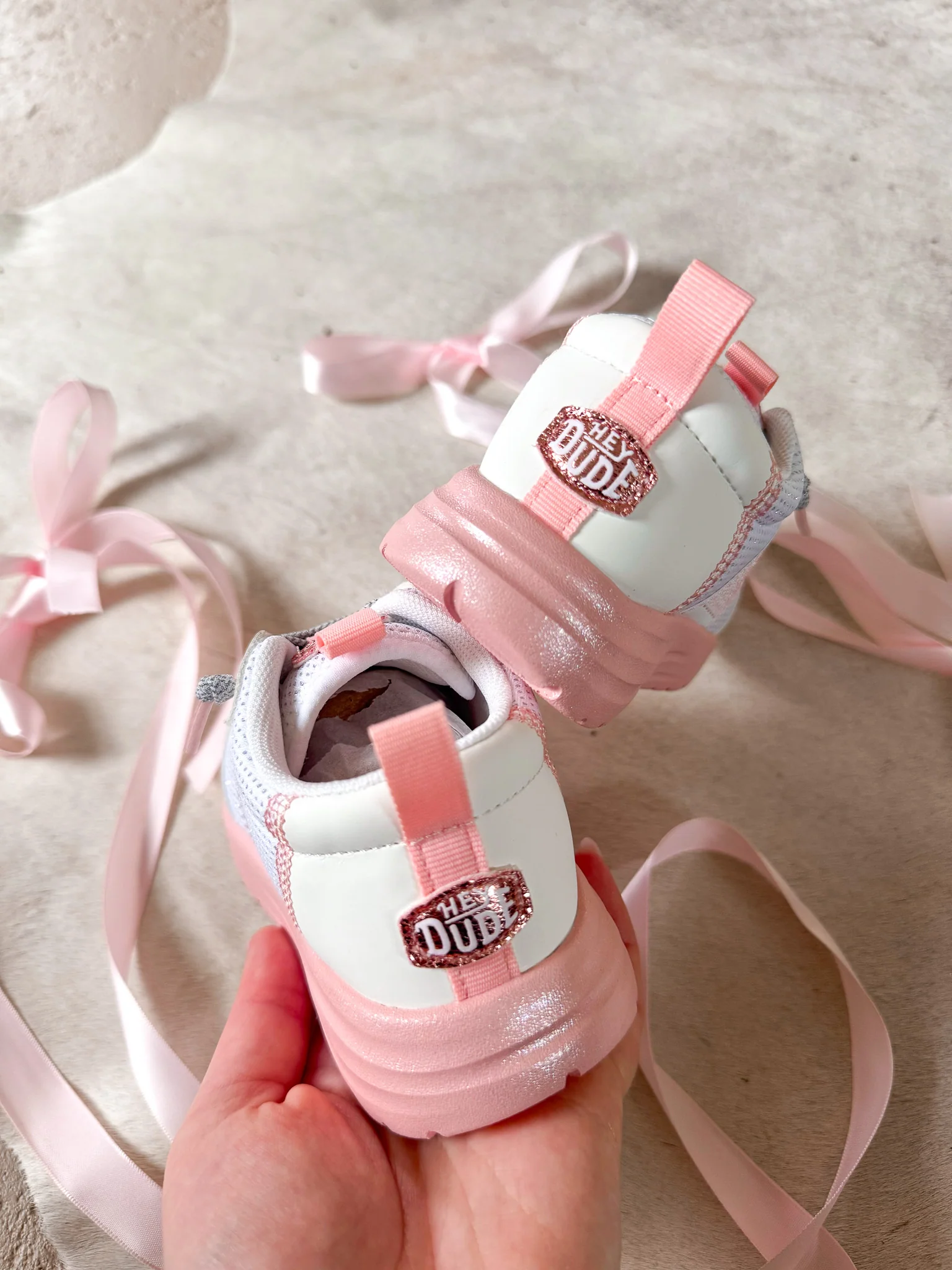 Youth Hey Dude Sirocco Play Pastel Ombre in White/Pink - Image 4