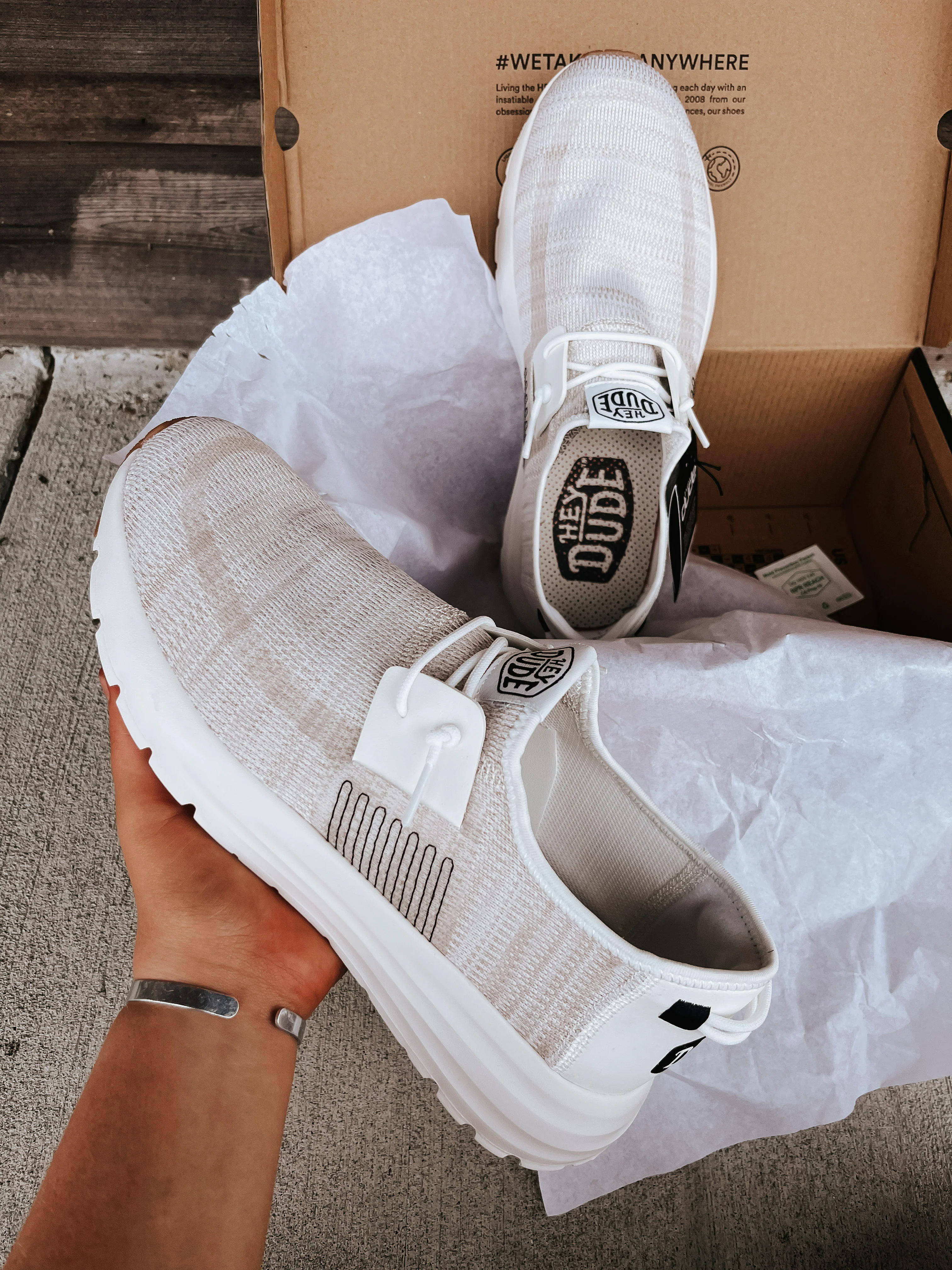 Men's Hey Dude Sirocco White Sneakers - Image 2