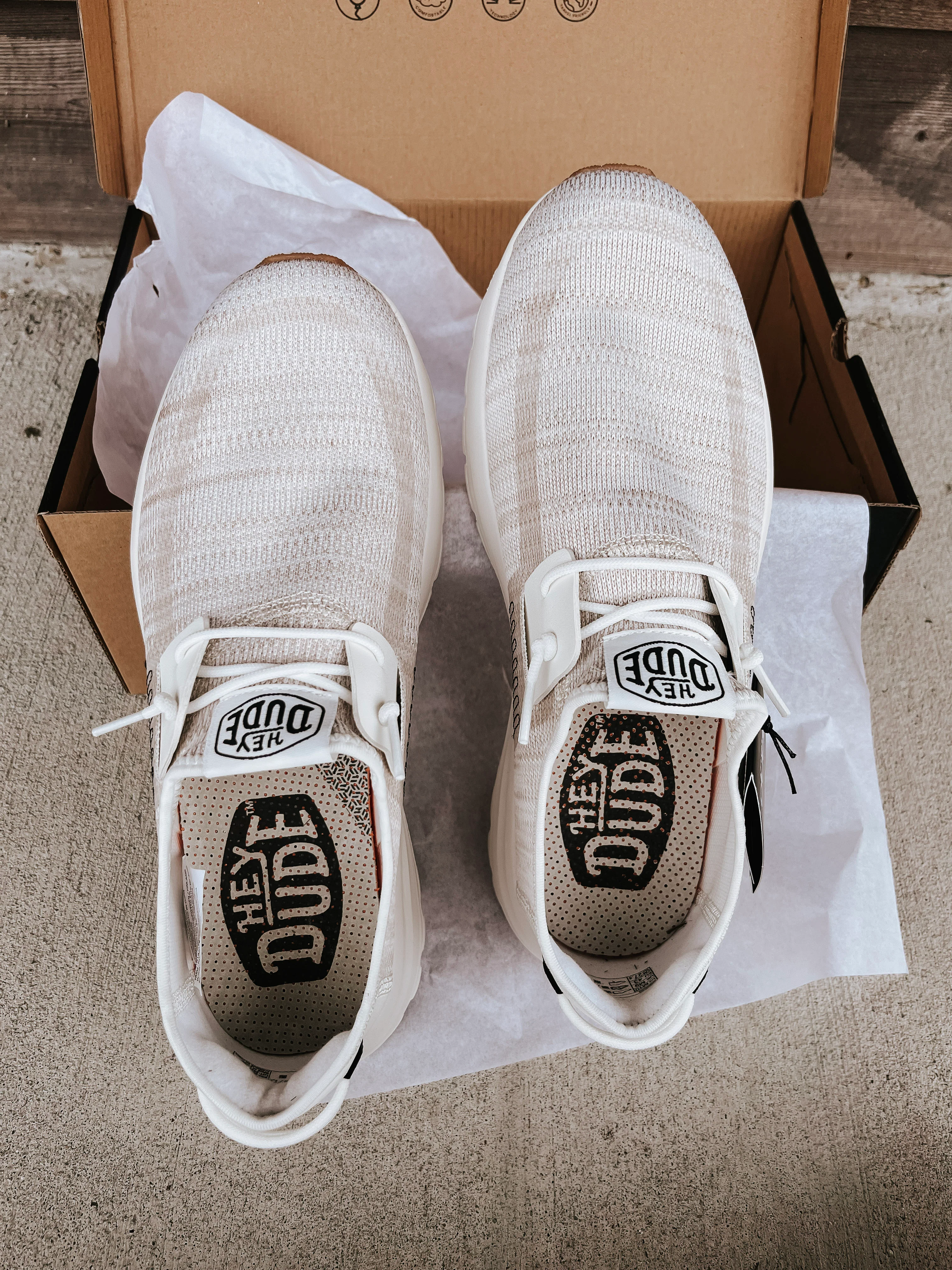 Men's Hey Dude Sirocco White Sneakers - Image 4