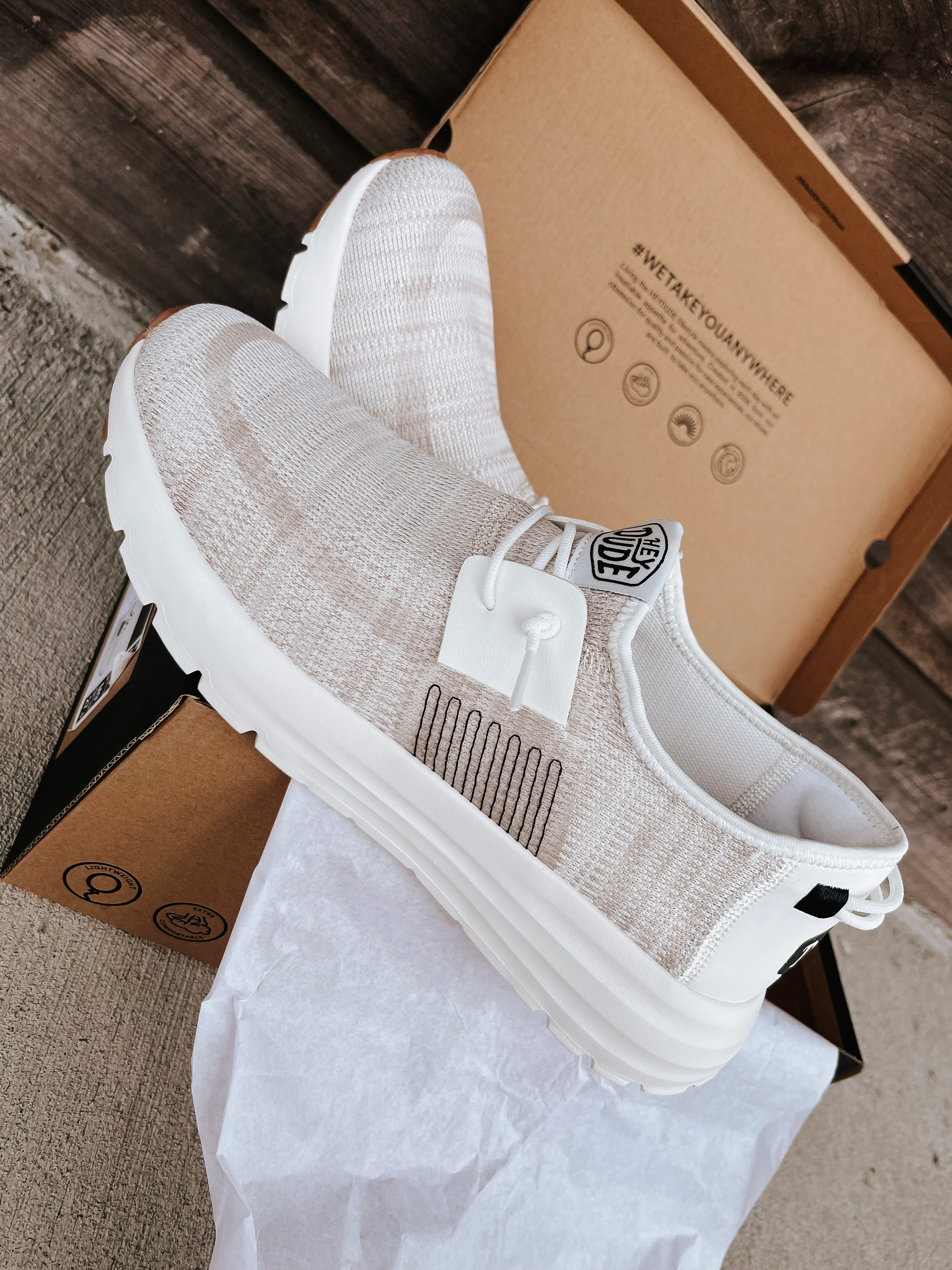 Men's Hey Dude Sirocco White Sneakers - Image 6