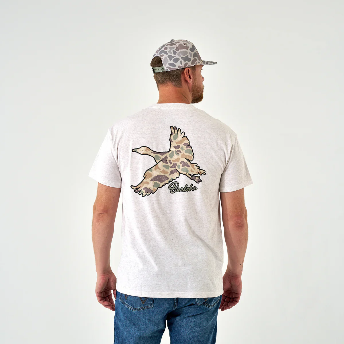 Burlebo Flying Pintail Camo Duck T-Shirt - Oatmeal - Image 2