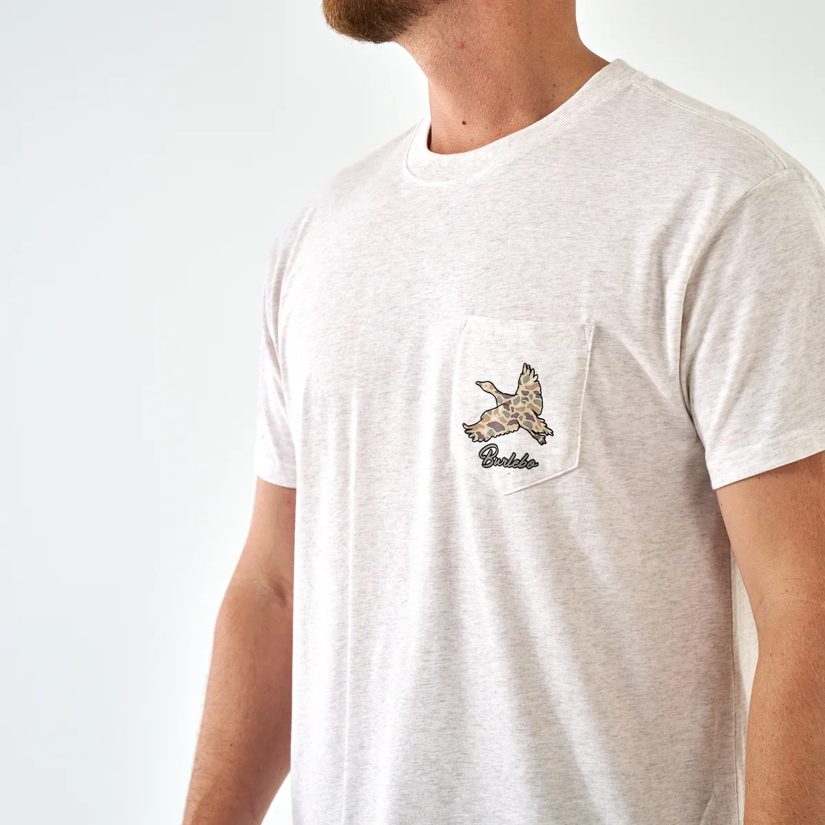 Burlebo Flying Pintail Camo Duck T-Shirt - Oatmeal - Image 4
