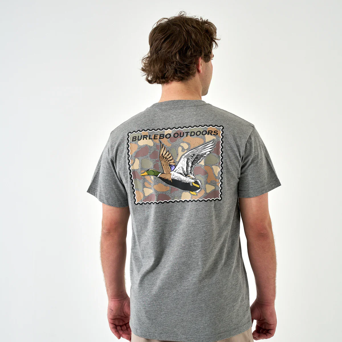 Burlebo Mallard Duck Stamp T-Shirt - Dark Heather Grey - Image 2