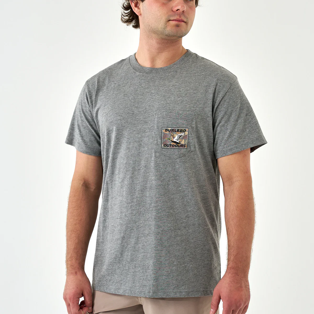 Burlebo Mallard Duck Stamp T-Shirt - Dark Heather Grey - Image 3