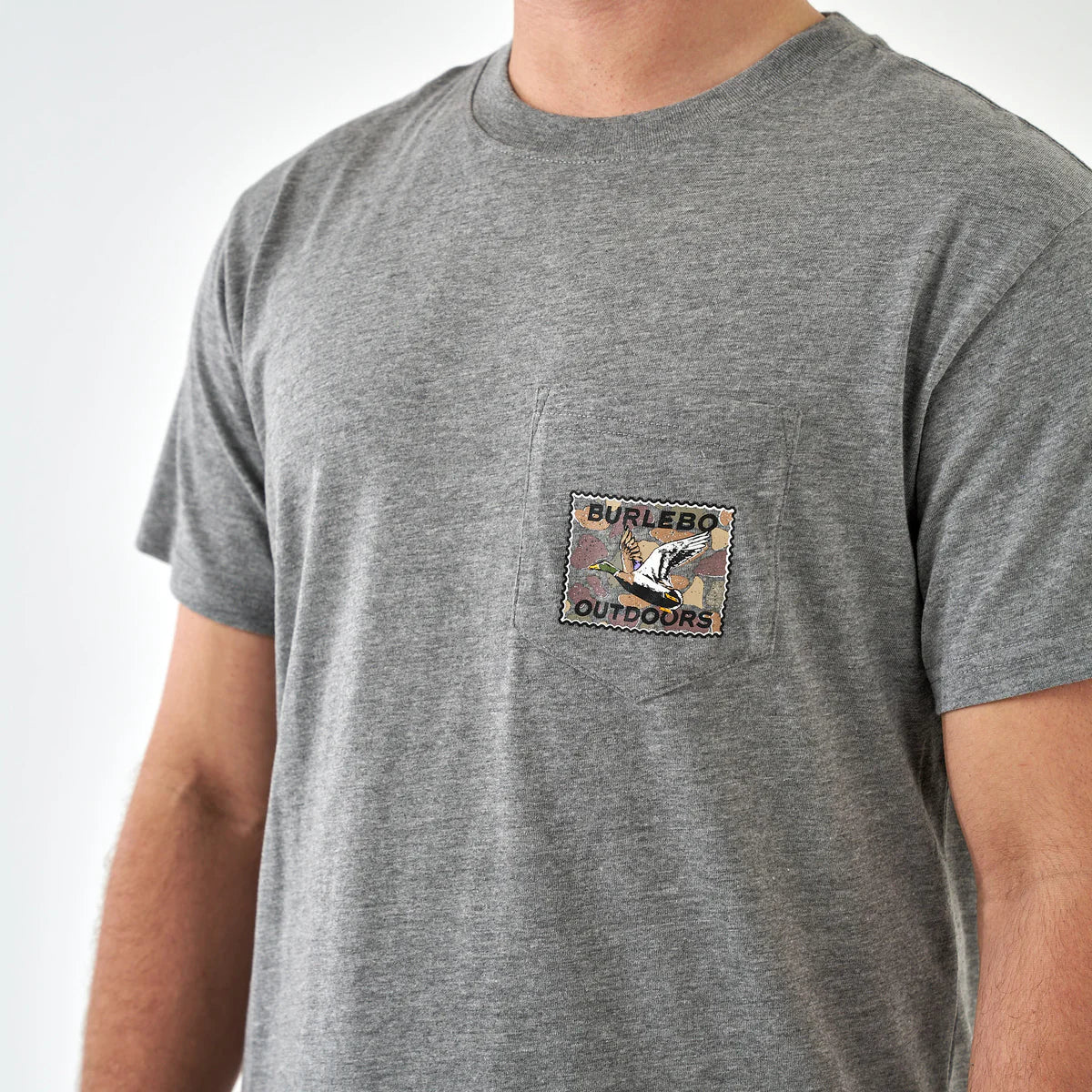 Burlebo Mallard Duck Stamp T-Shirt - Dark Heather Grey - Image 4