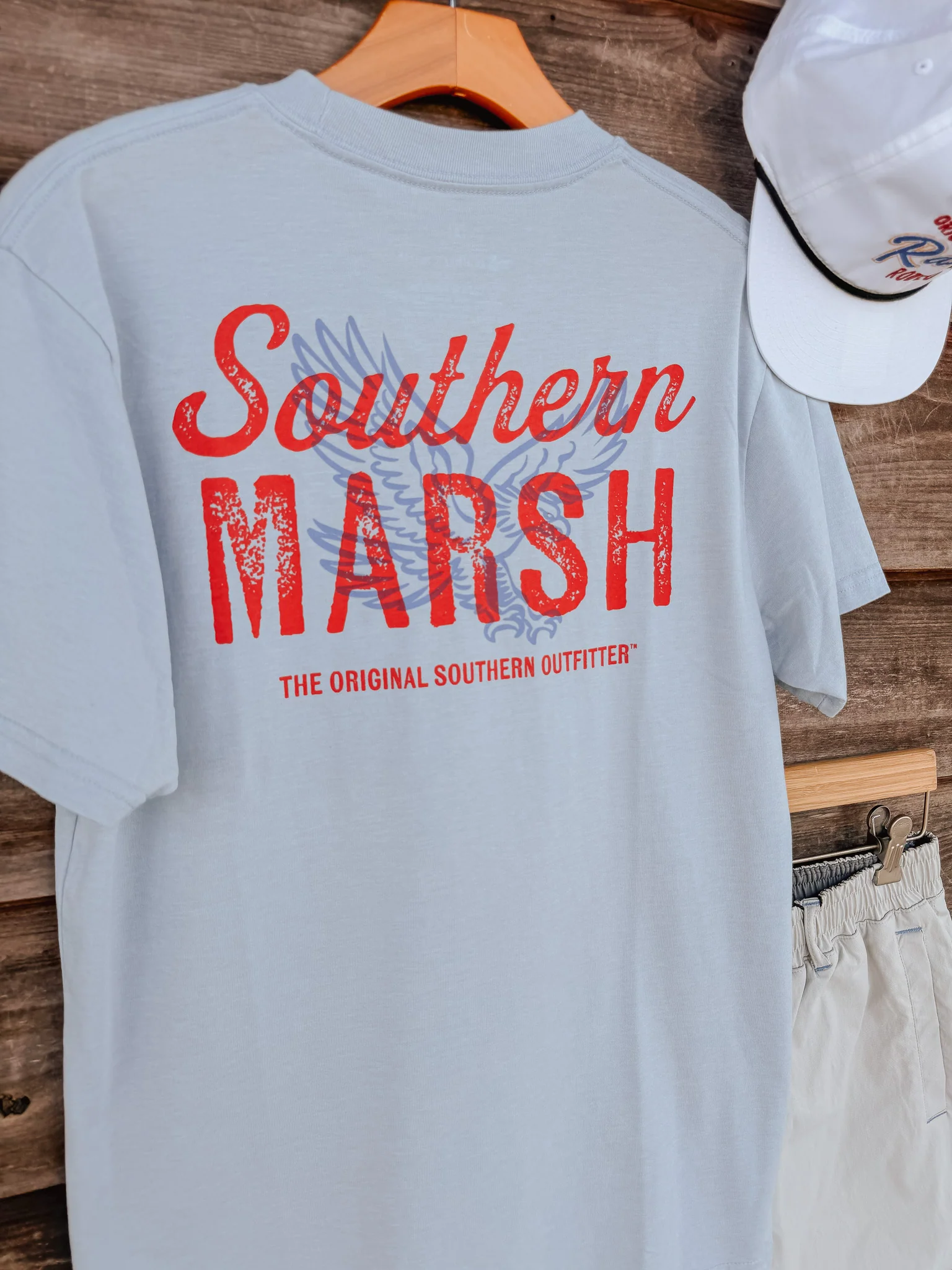 Southern Marsh Freedom Seawash T-Shirt in Mist Blue - Image 2