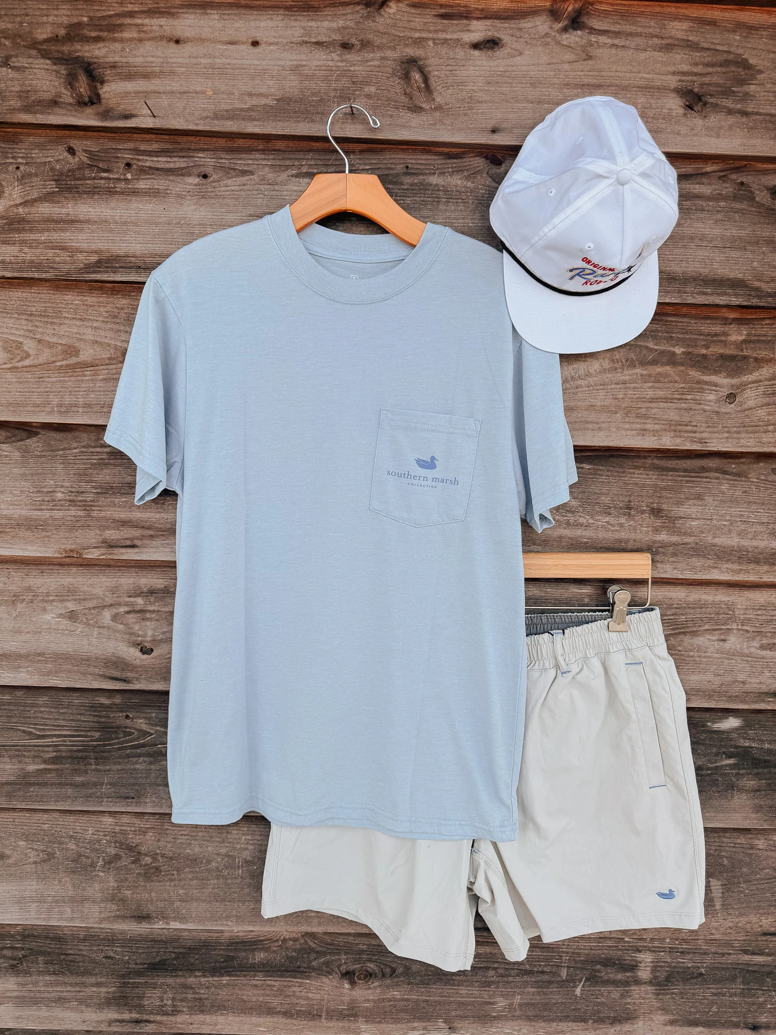 Southern Marsh Freedom Seawash T-Shirt in Mist Blue - Image 4