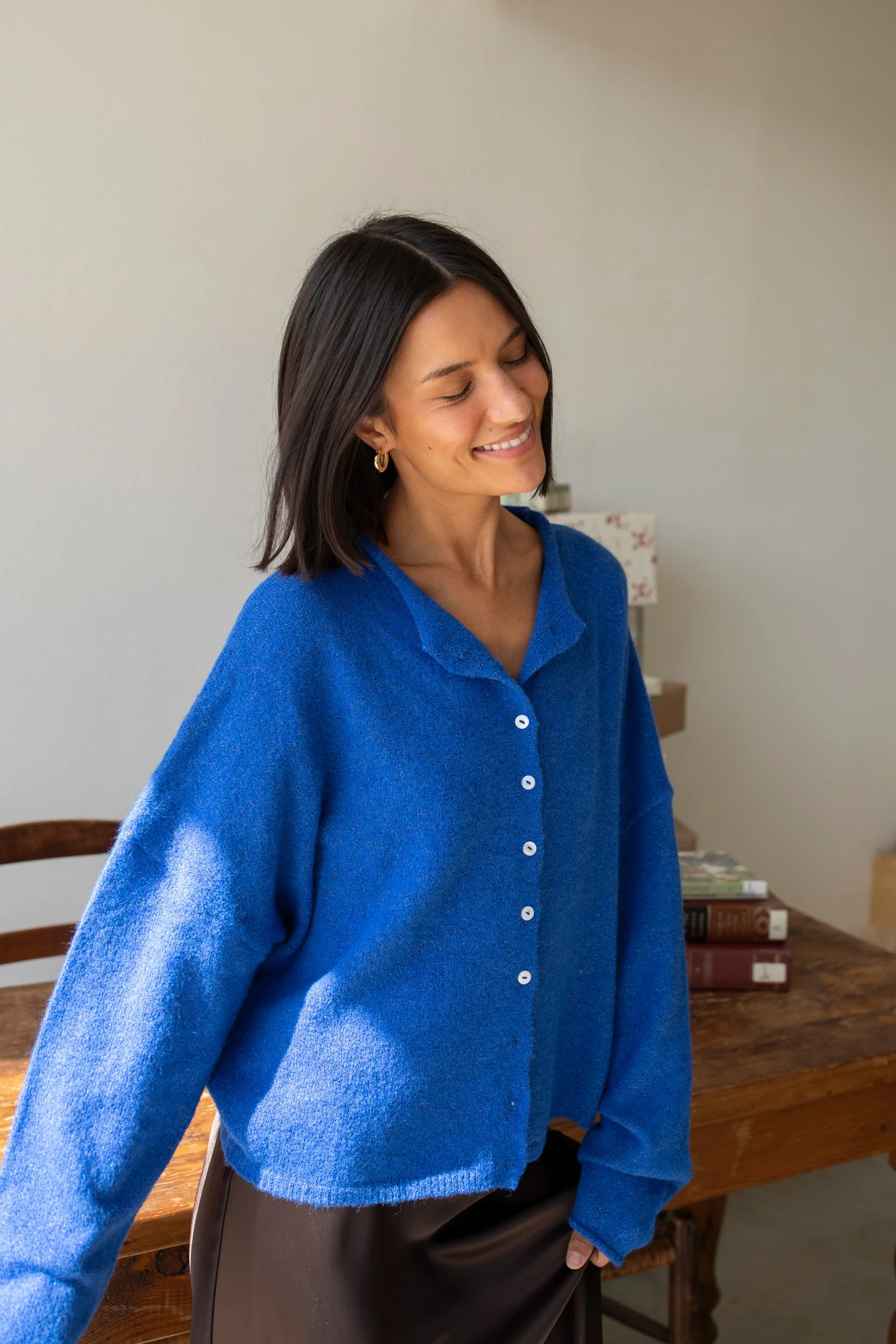 Piper Cardigan Sweater in Blue - Image 7