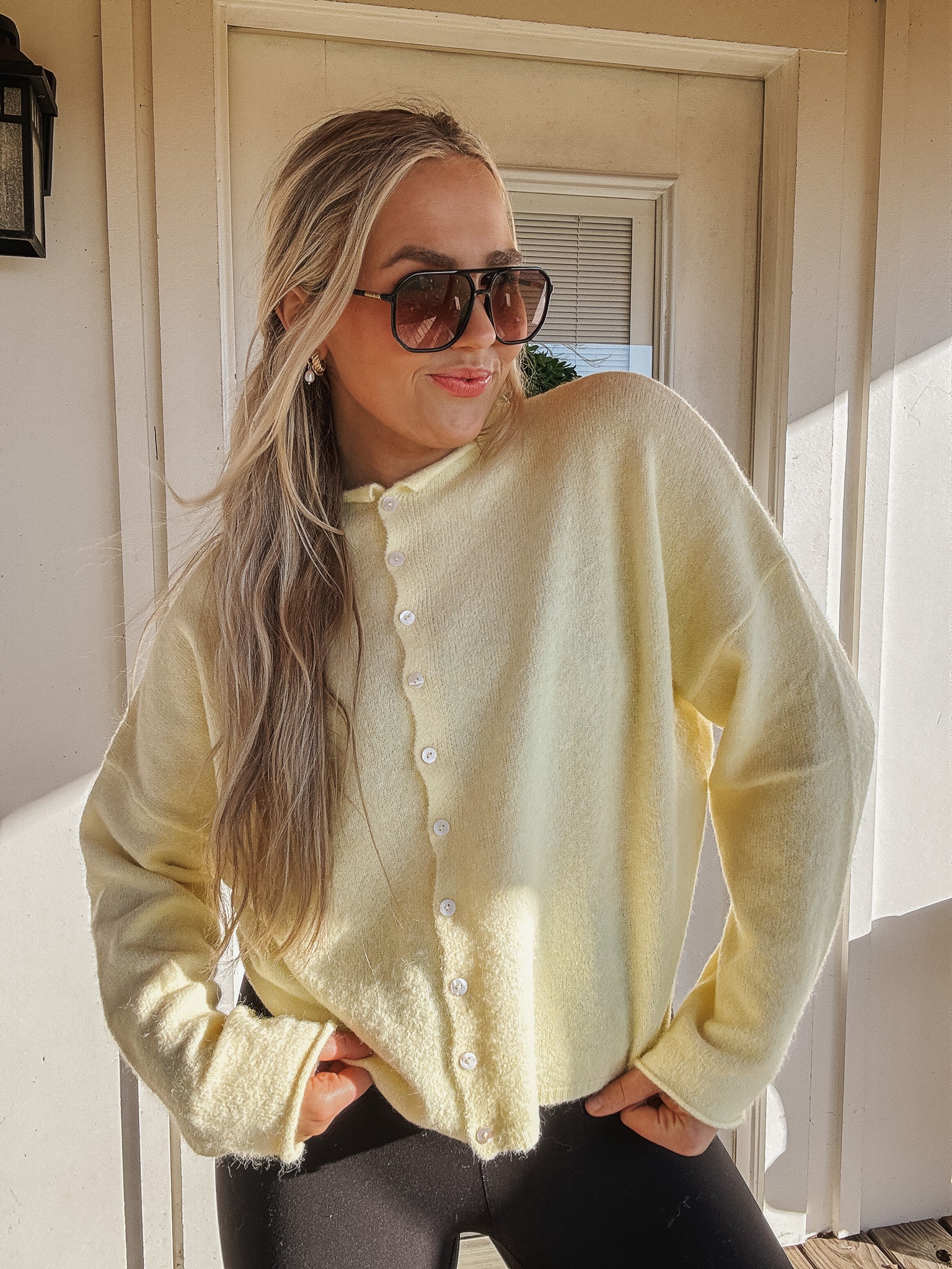 Piper Cardigan Sweater in Butter - Image 3