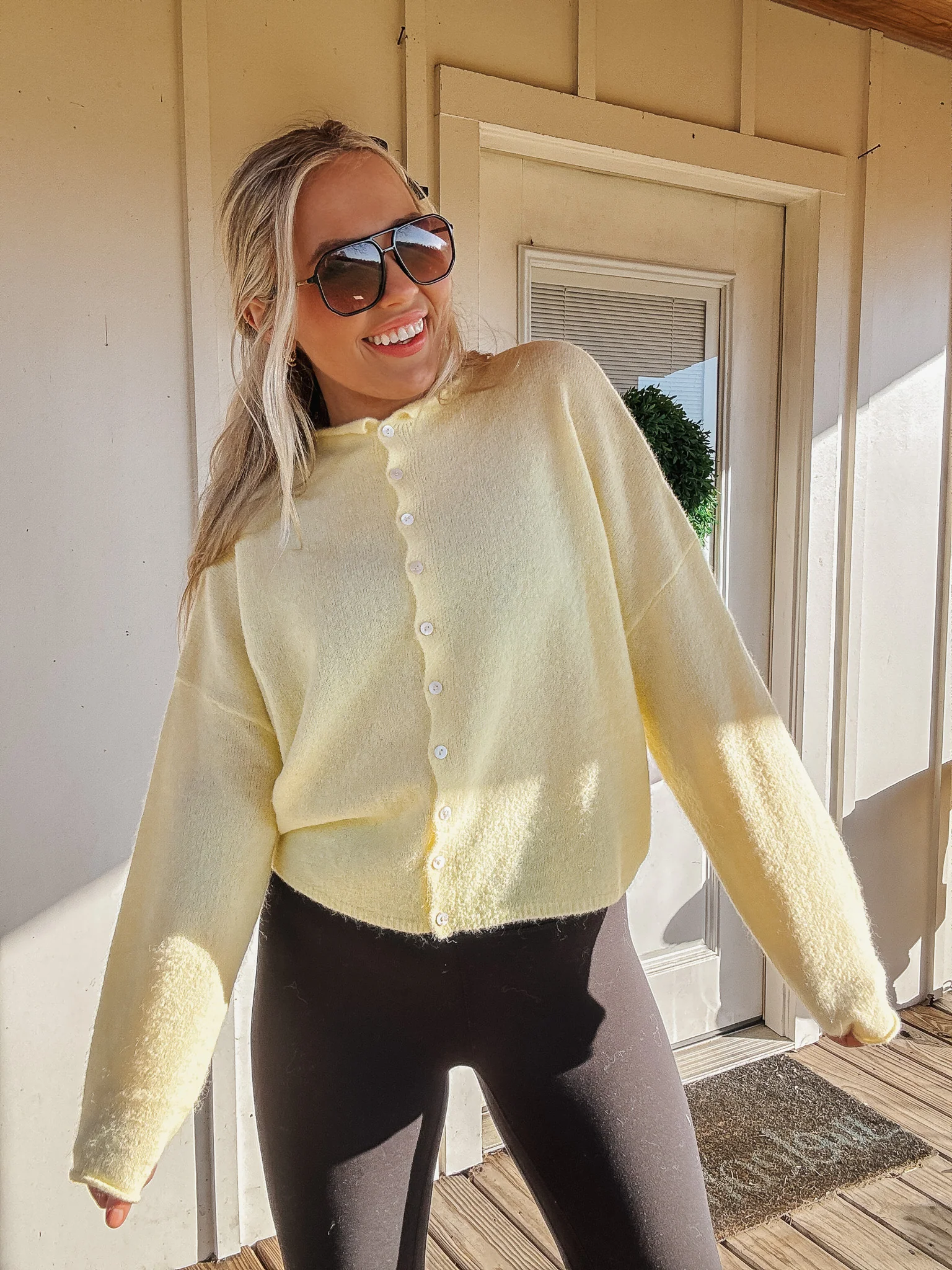 Piper Cardigan Sweater in Butter - Image 8