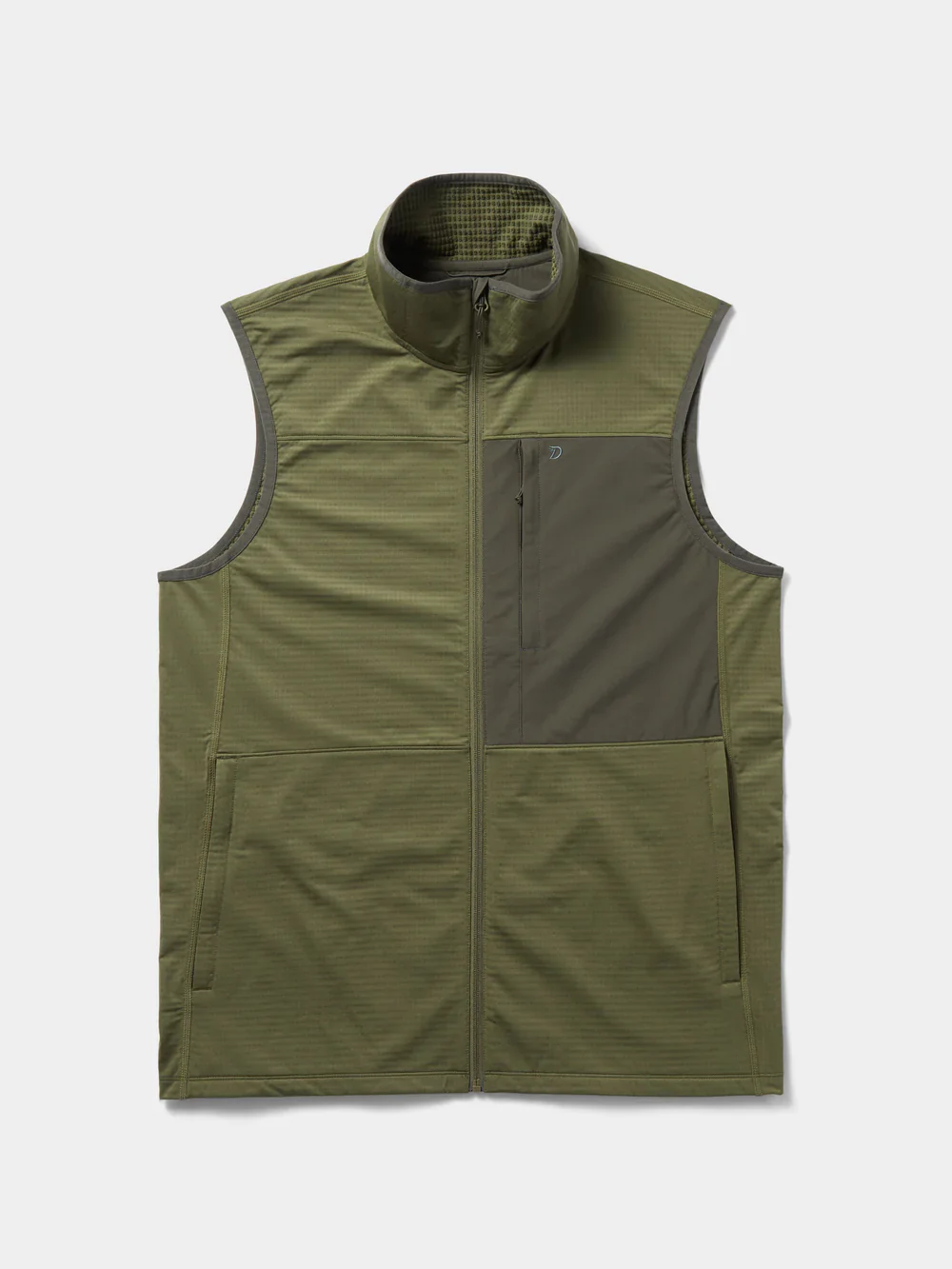 Duck Camp Lightweight Grid Tech Vest in Moss/Raven - Image 2