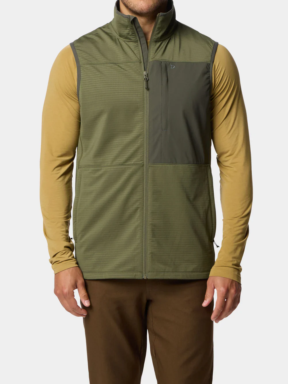 Duck Camp Lightweight Grid Tech Vest in Moss/Raven - Image 3