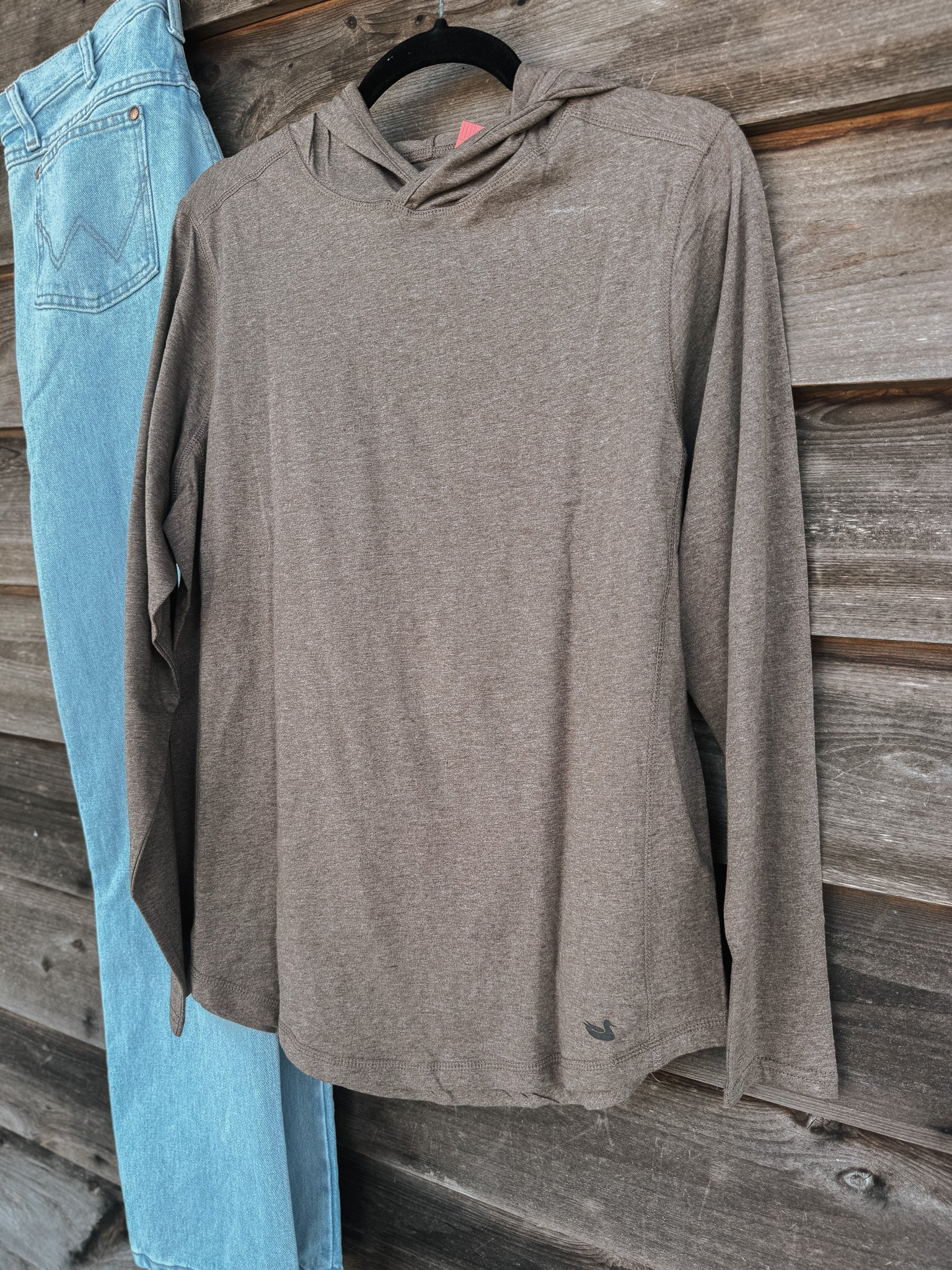 Southern Marsh Duck Originals Camo Classic Hoodie T-Shirt in Washed Dark Shale - Image 3