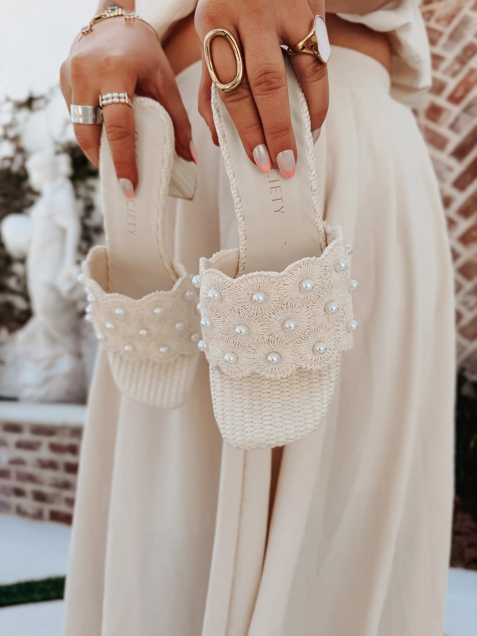 The Holland | Ivory Pearl Raffia Block Heel - Image 10