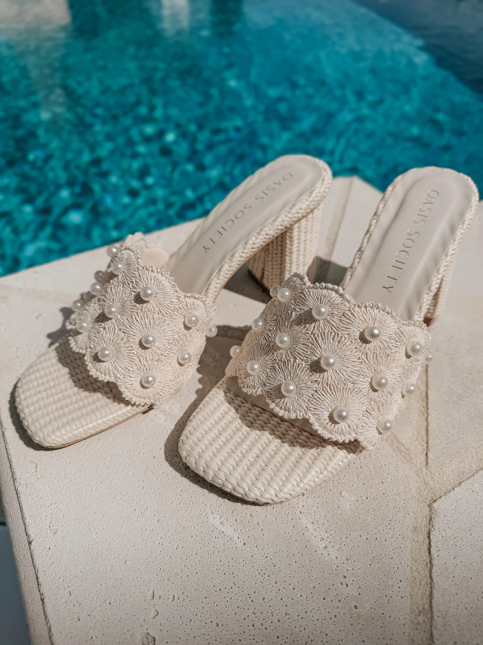 The Holland | Ivory Pearl Raffia Block Heel - Image 12