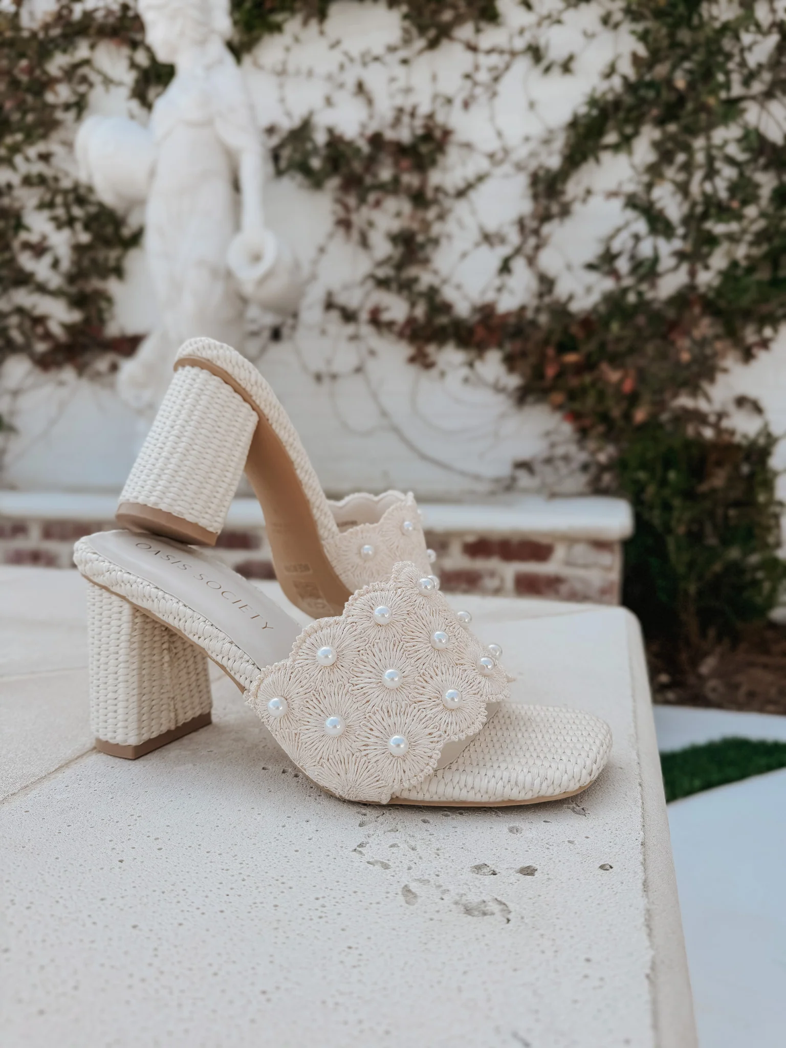 The Holland | Ivory Pearl Raffia Block Heel - Image 13