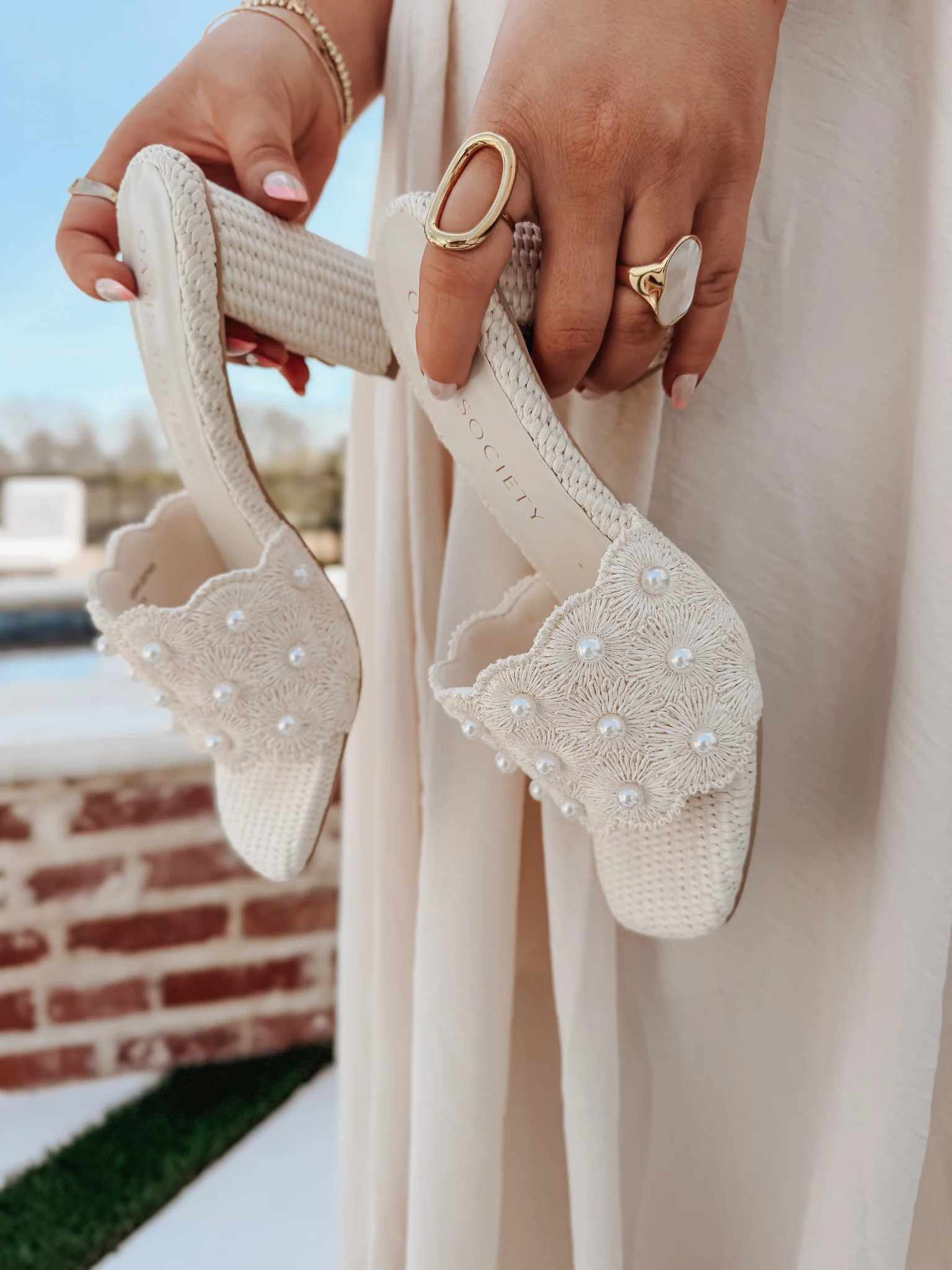 The Holland | Ivory Pearl Raffia Block Heel - Image 4