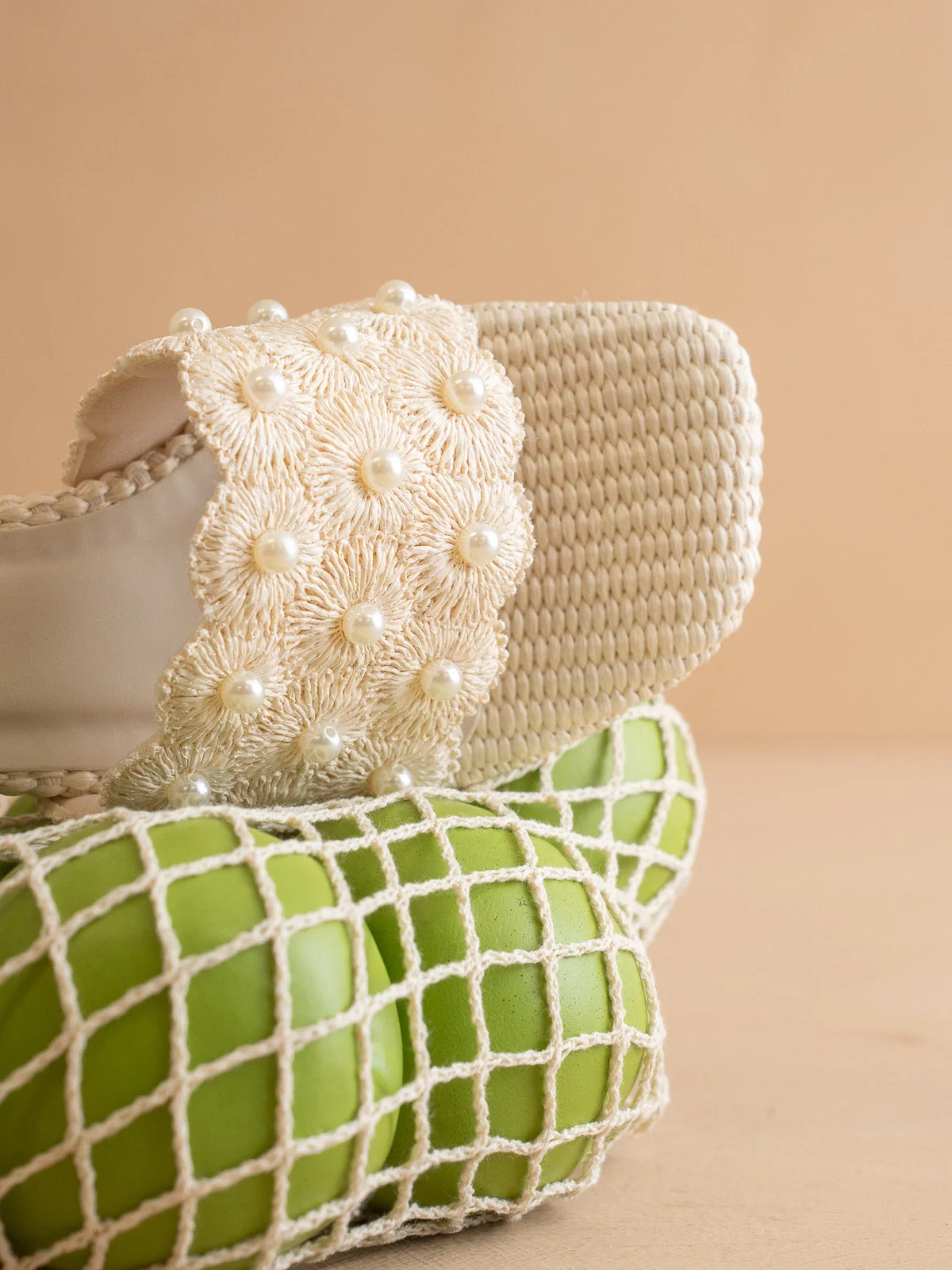 The Holland | Ivory Pearl Raffia Block Heel - Image 6