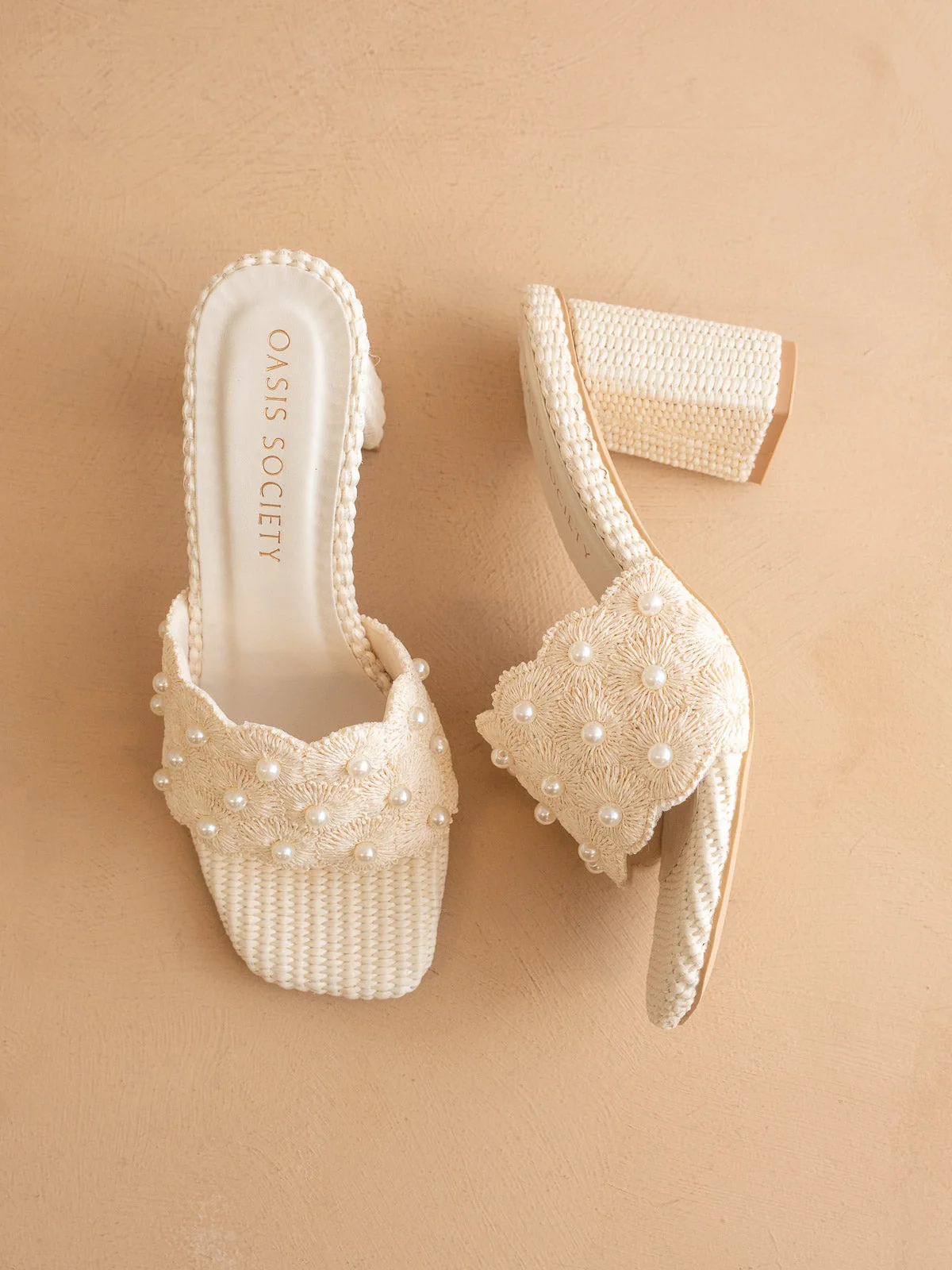 The Holland | Ivory Pearl Raffia Block Heel - Image 7