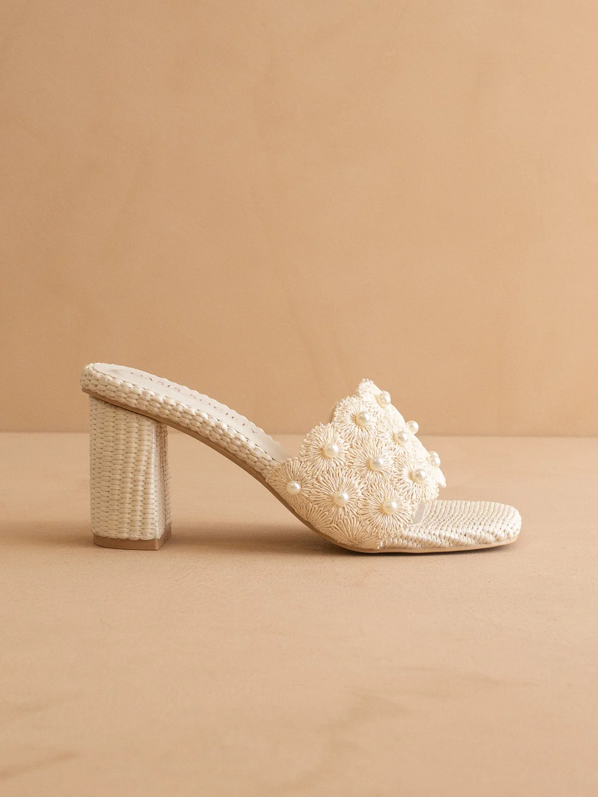 The Holland | Ivory Pearl Raffia Block Heel - Image 9