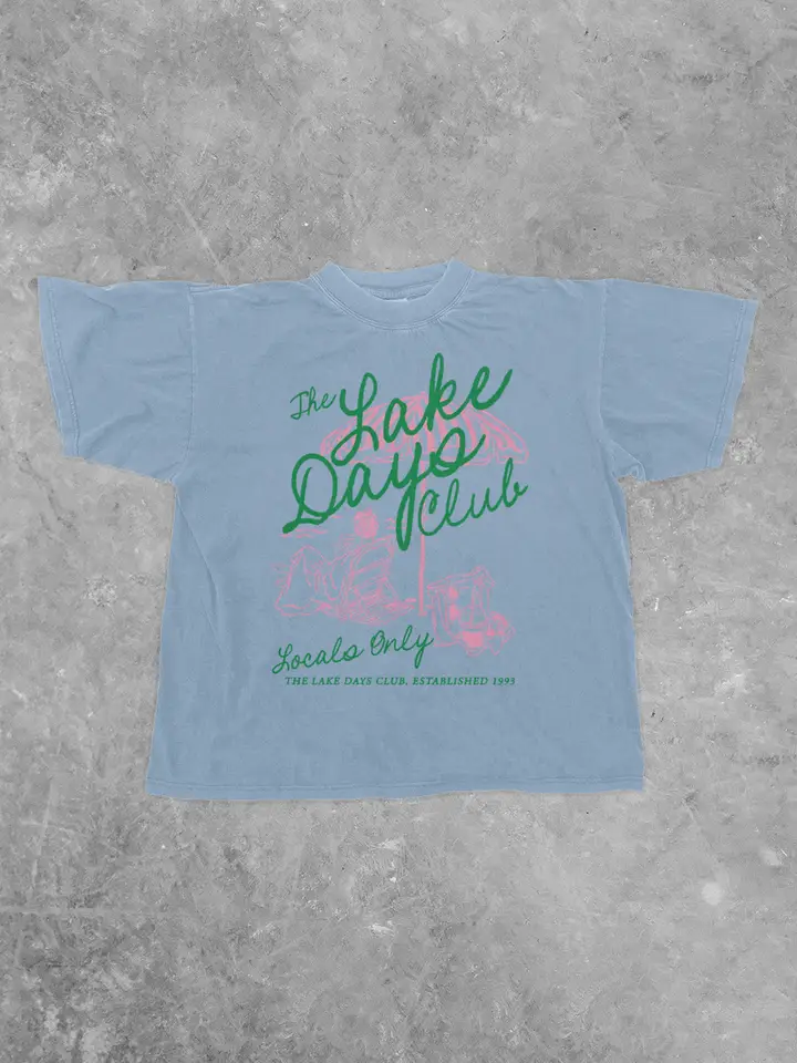 The Lake Days Club T-Shirt in Blue - Image 3