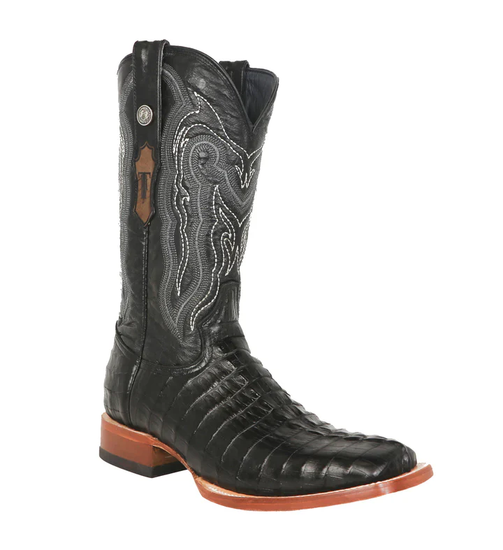 Men's Tanner Mark Caiman Tail Print Black Boot - Image 2