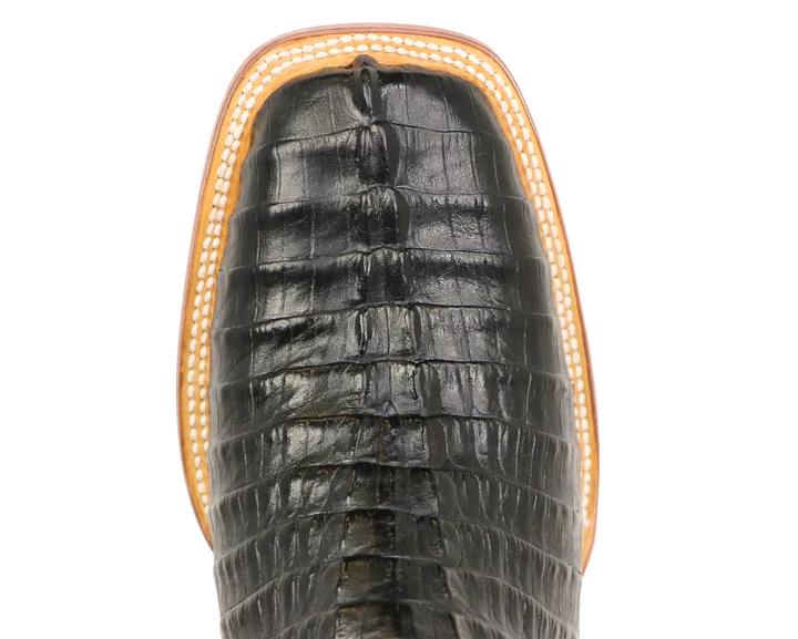 Men's Tanner Mark Caiman Tail Print Black Boot - Image 3