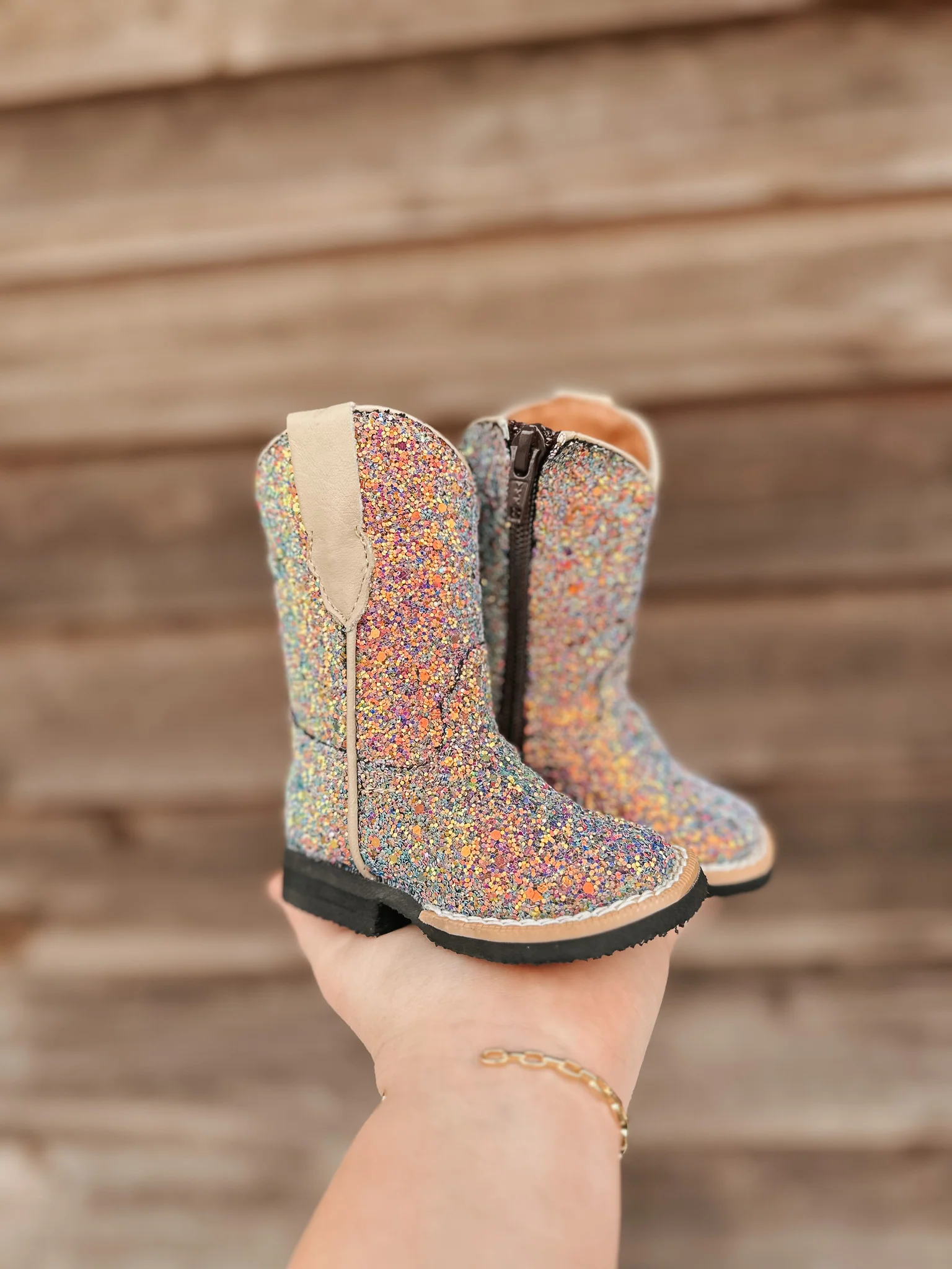 Girl's Tanner Mark Blue Mermaid Glitter Boots - Image 4