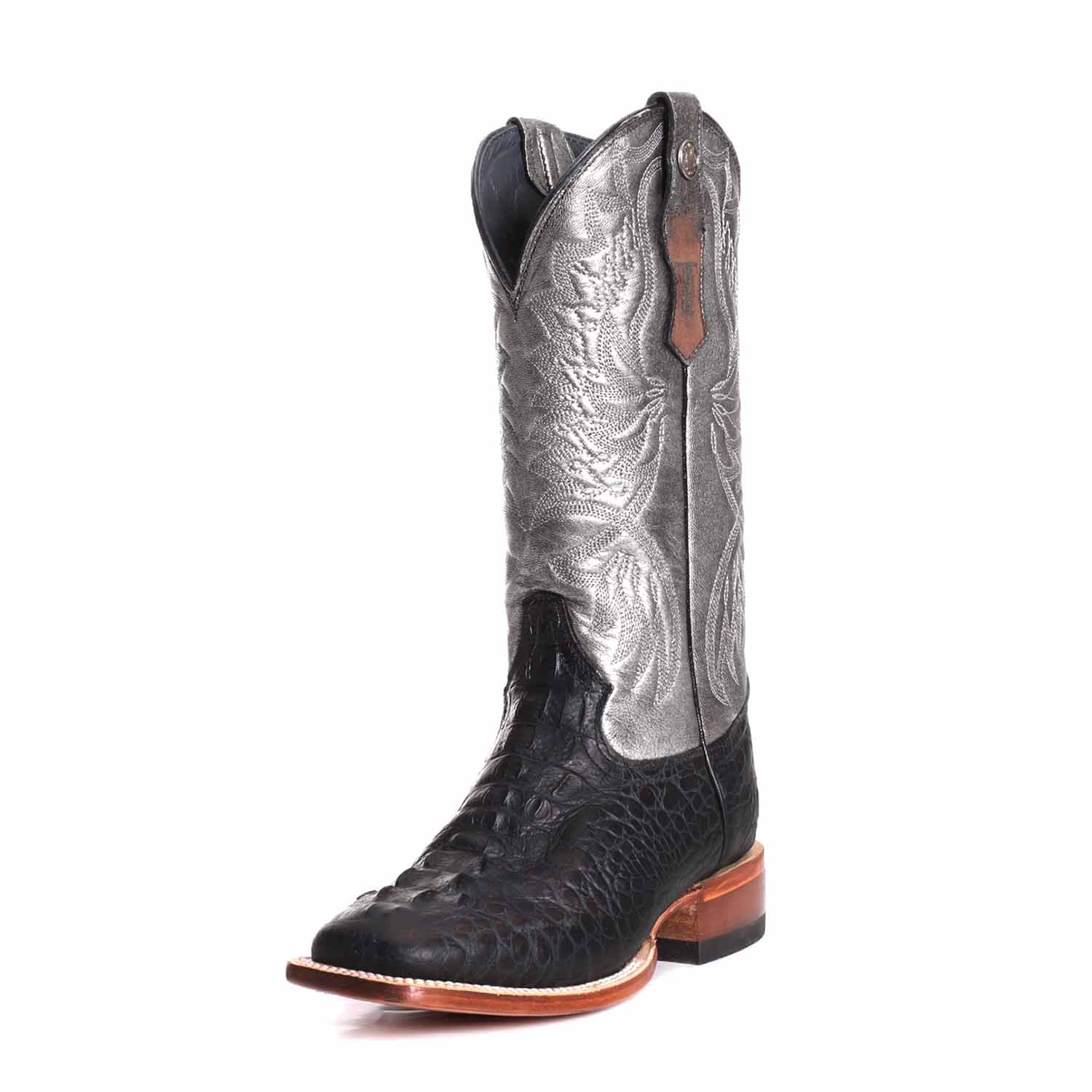Women's Tanner Mark Amberlyn Hornback Caiman Print Black Boots - Image 3